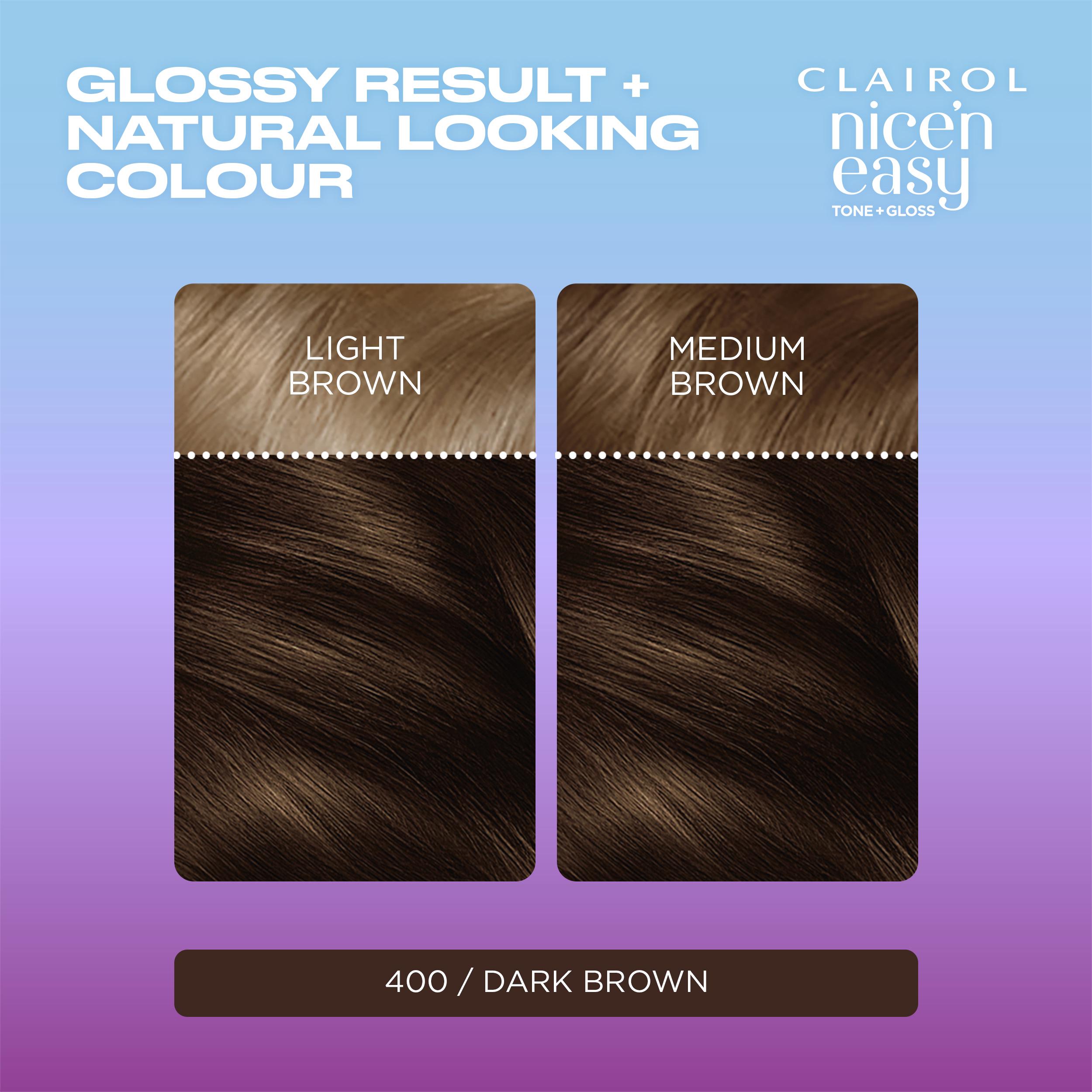 Clairol Nice'N Easy Tone+Gloss Dark Brown 400/79 Semi Permanent Hair Dye thumbnail 3