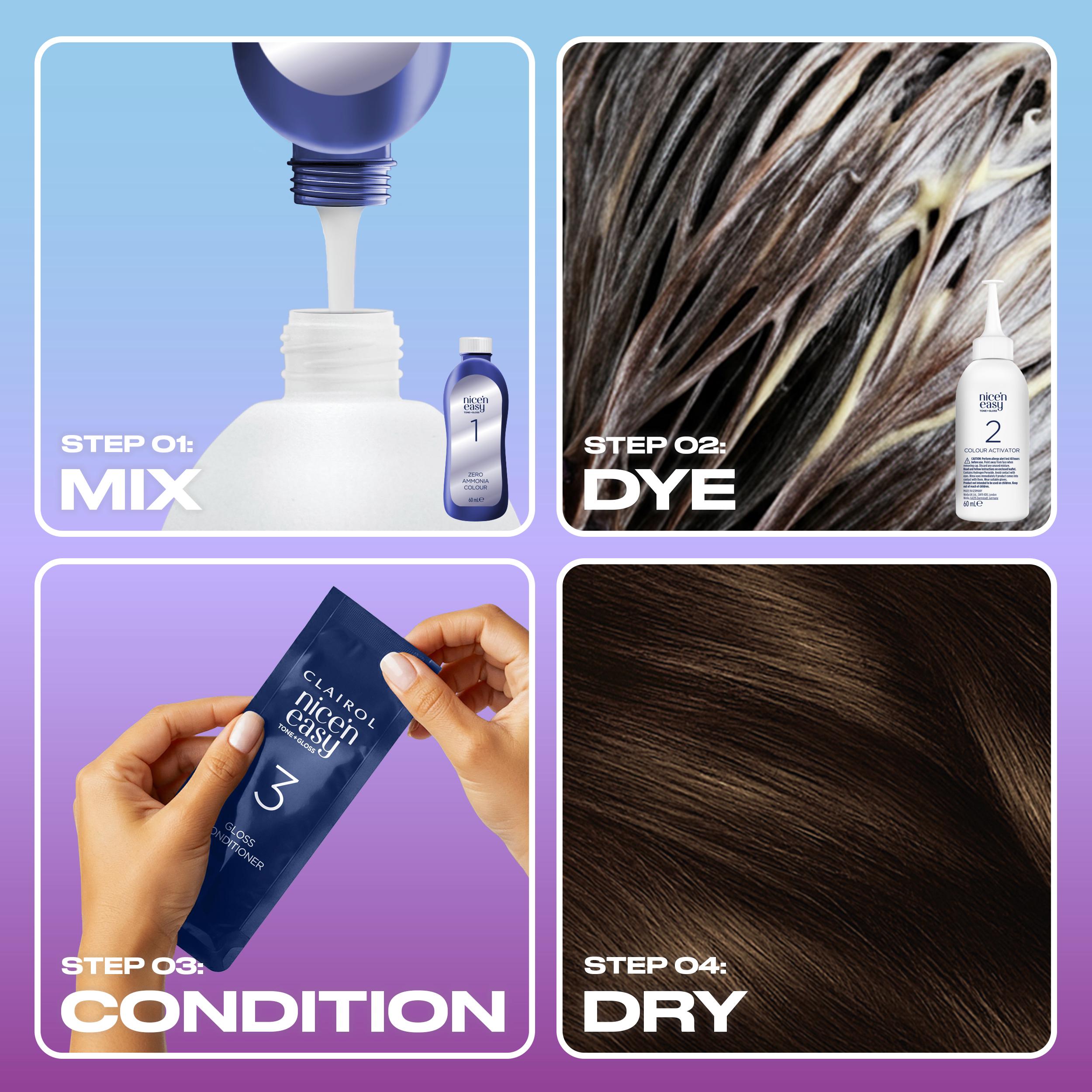 Clairol Nice'N Easy Tone+Gloss Dark Brown 400/79 Semi Permanent Hair Dye thumbnail 5