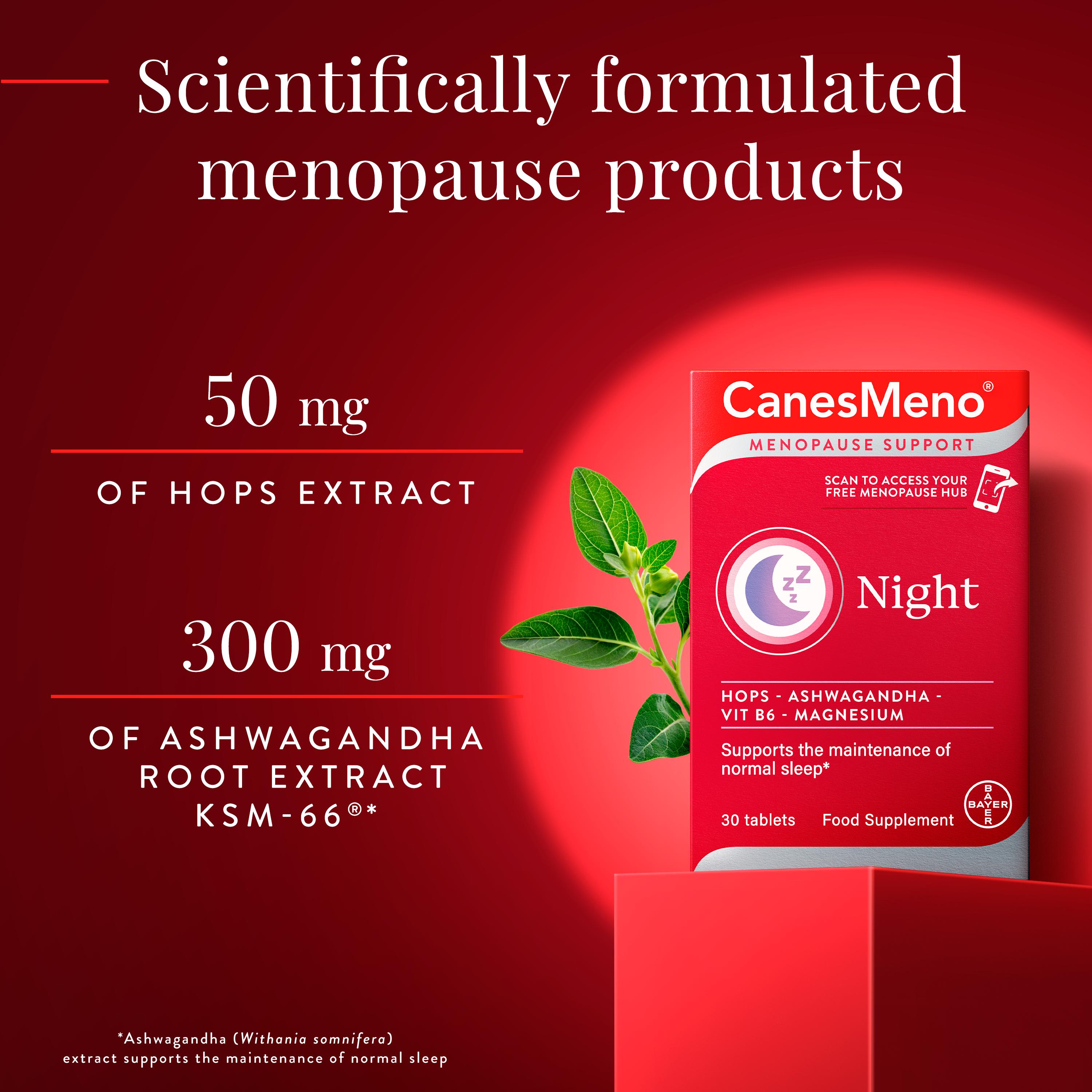 Canesmeno Menopause Support Night Food Supplement Tablets x30 thumbnail 3