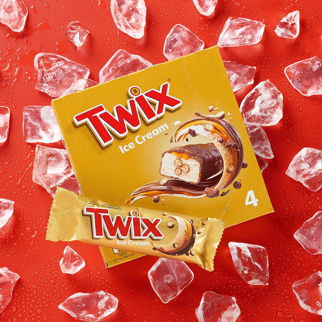 Twix Chocolate & Caramel Ice Cream x4 thumbnail 2