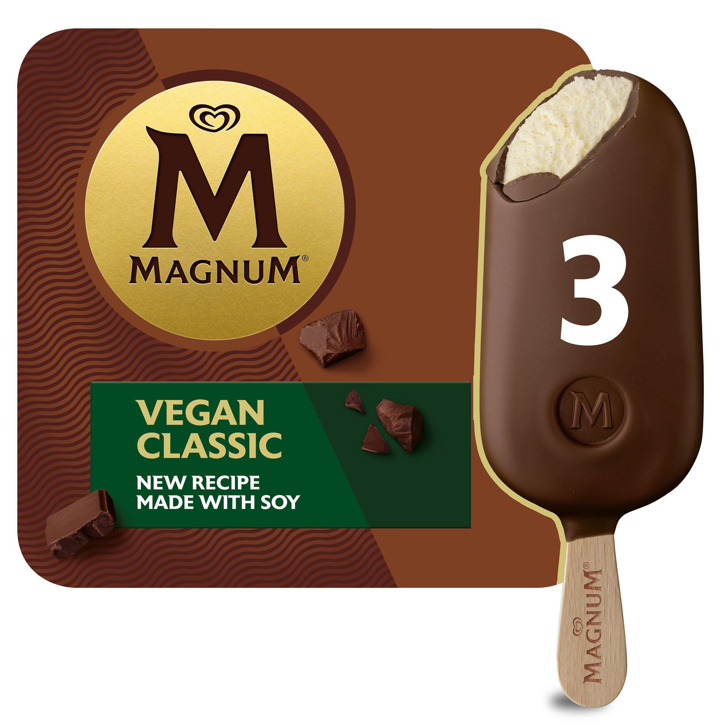Magnum 3 x 90ml Collection Vegan Classic Ice Cream Sticks