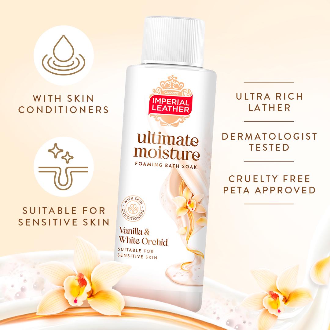 Imperial Leather Ultimate Moisture Vanilla & White Orchid Foaming Bath Soak 450ml thumbnail 2