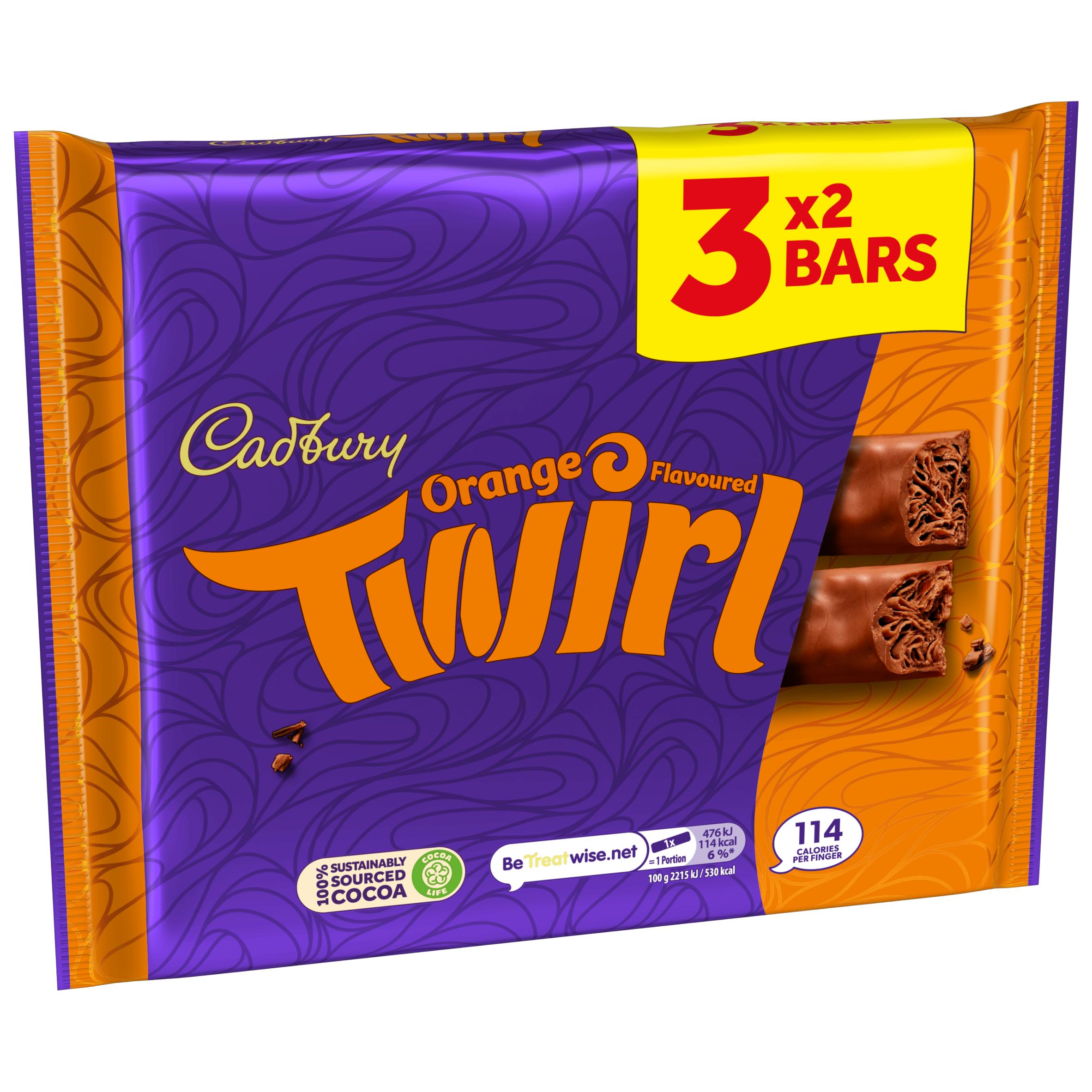 Cadbury Twirl Chocolate Orange Bar Multipack 3 x 43g thumbnail 4
