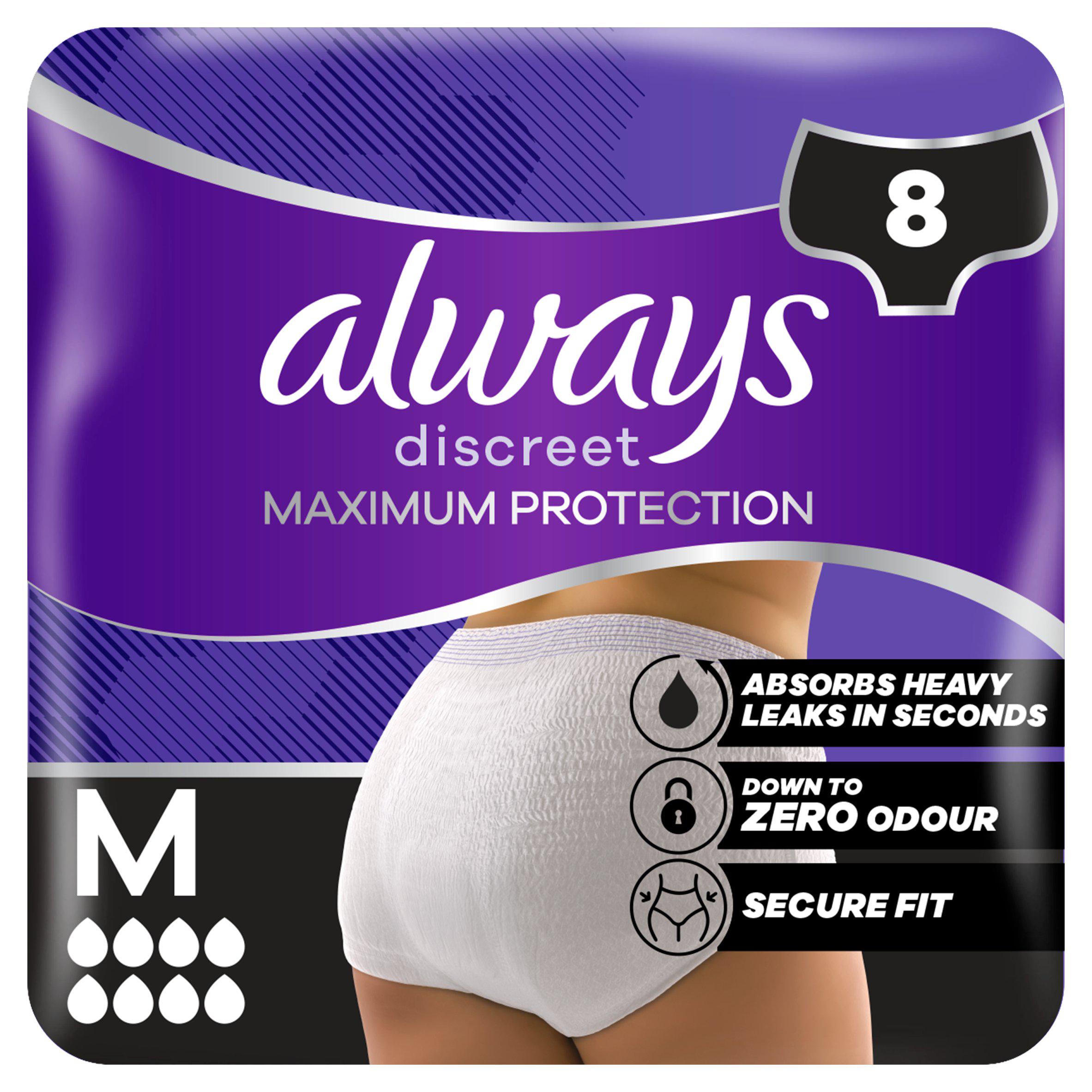 Always Discreet Incontinence Pants Maximum Protection Size M x8