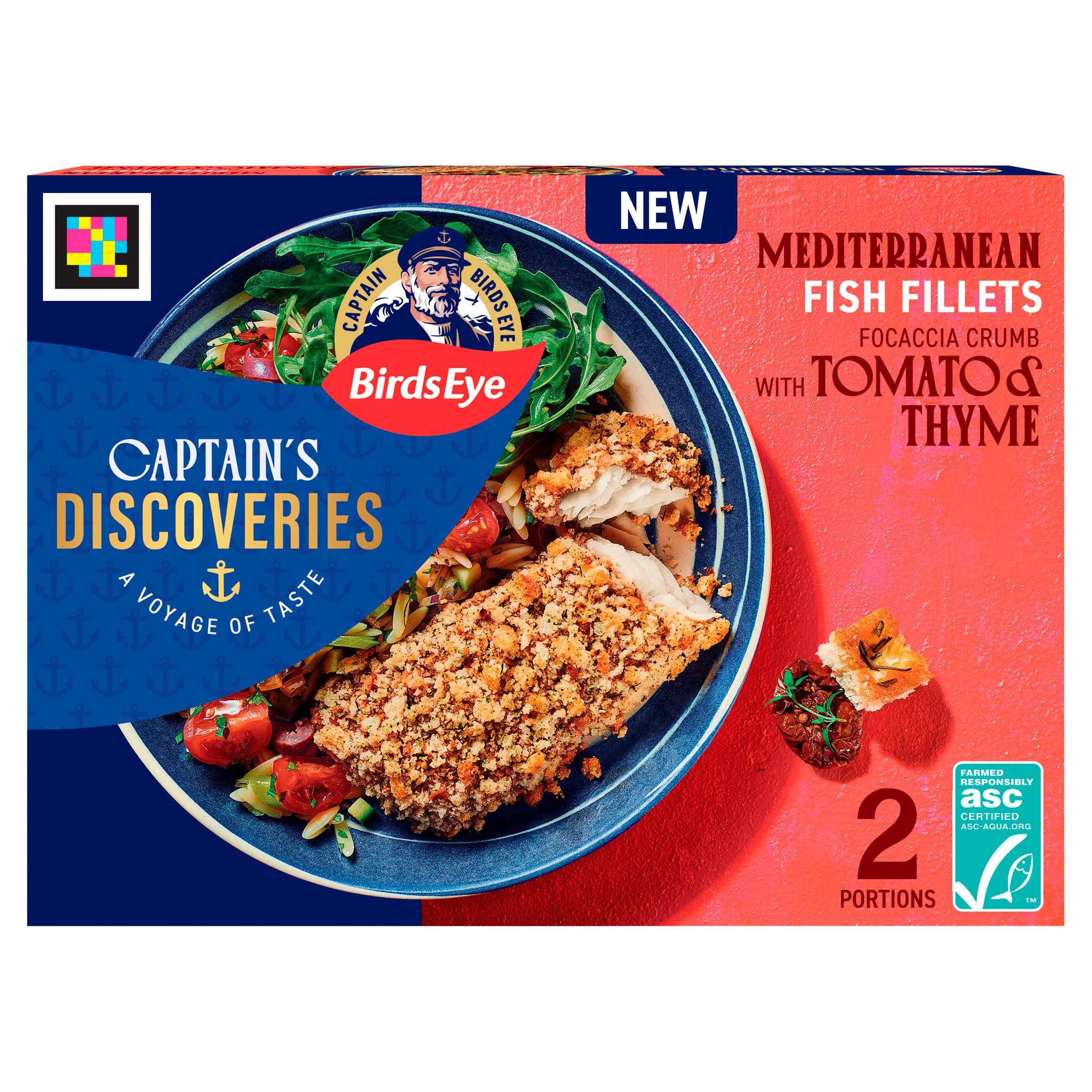 Birds Eye Captain's Discoveries Focaccia Crumb Mediterranean Fish Fillets x2 220g