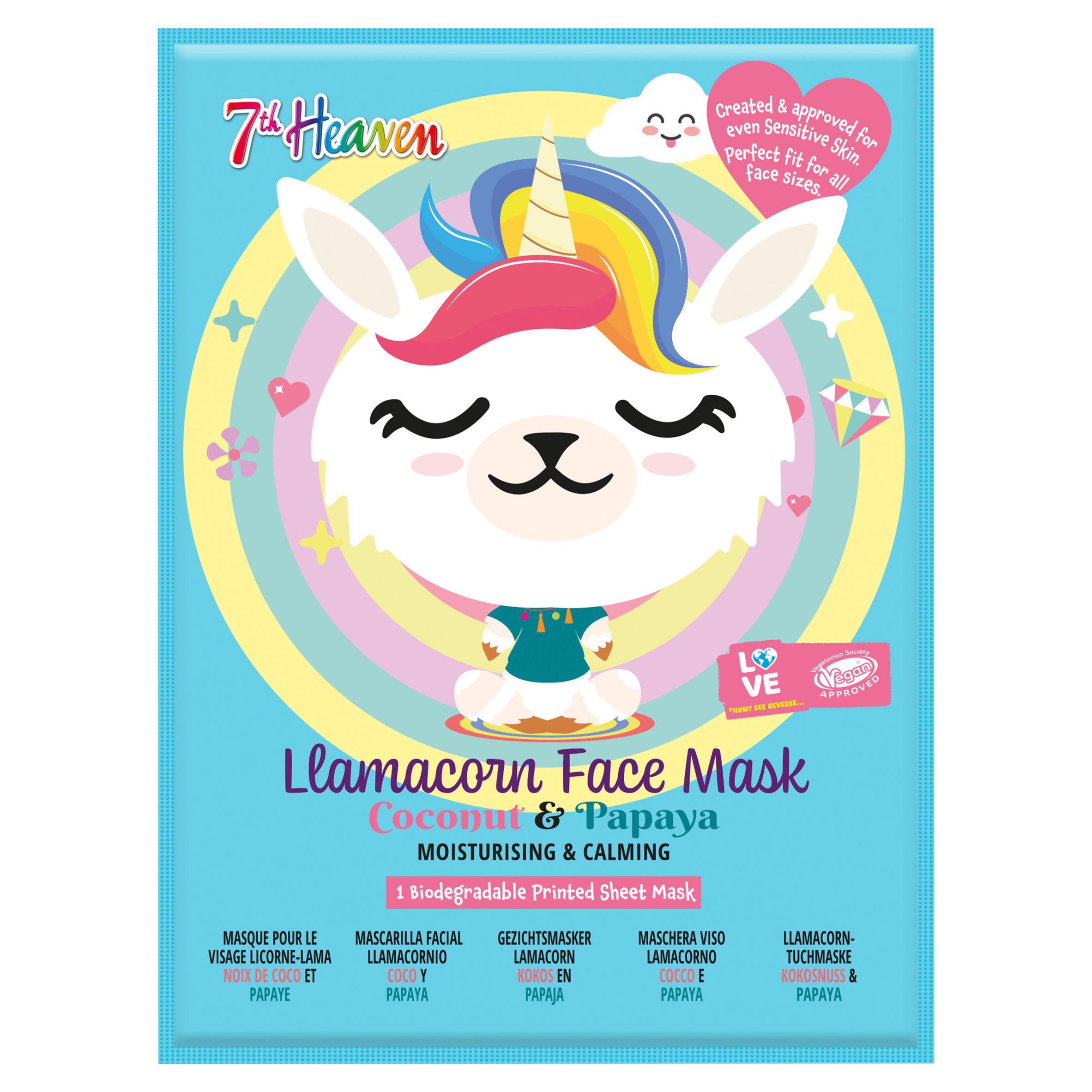 7th Heaven Coconut & Papaya Llamacorn Face Mask