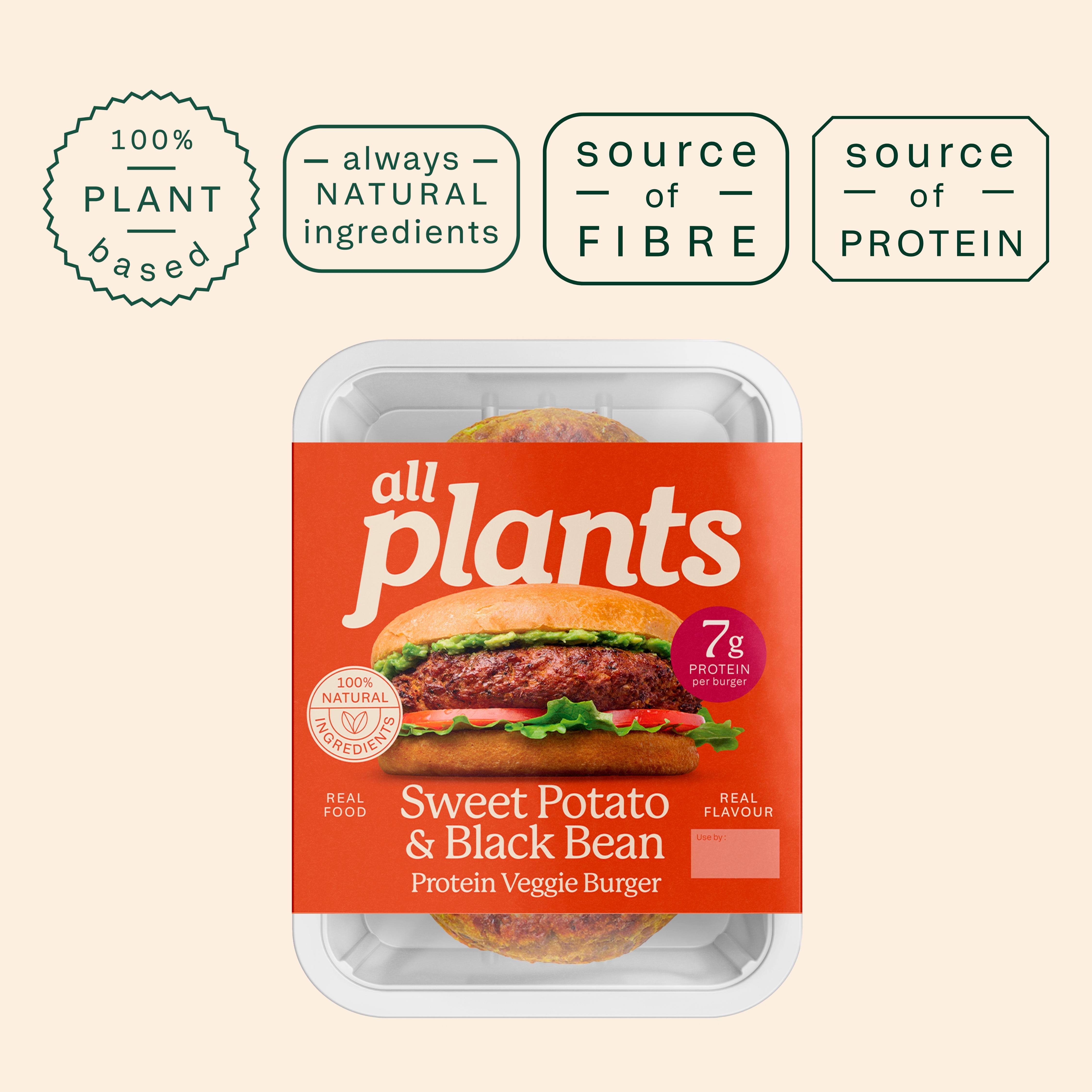 Plants Sweet Potato, Black Bean & Chipotle Protein Veggie Burger 180g thumbnail 3