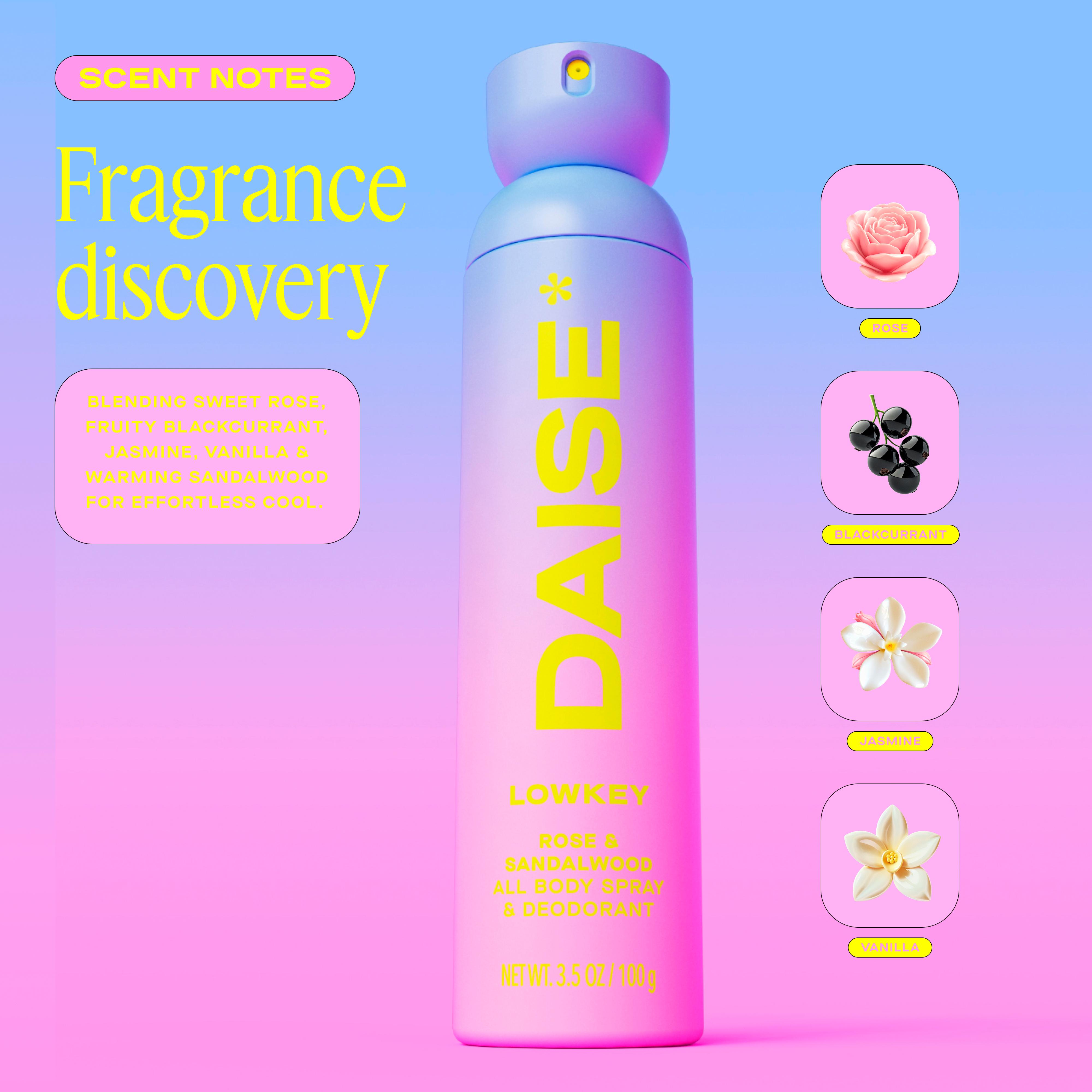 Daise All Body Spray & Deodorant in Rose & Sandalwood 120ml thumbnail 6