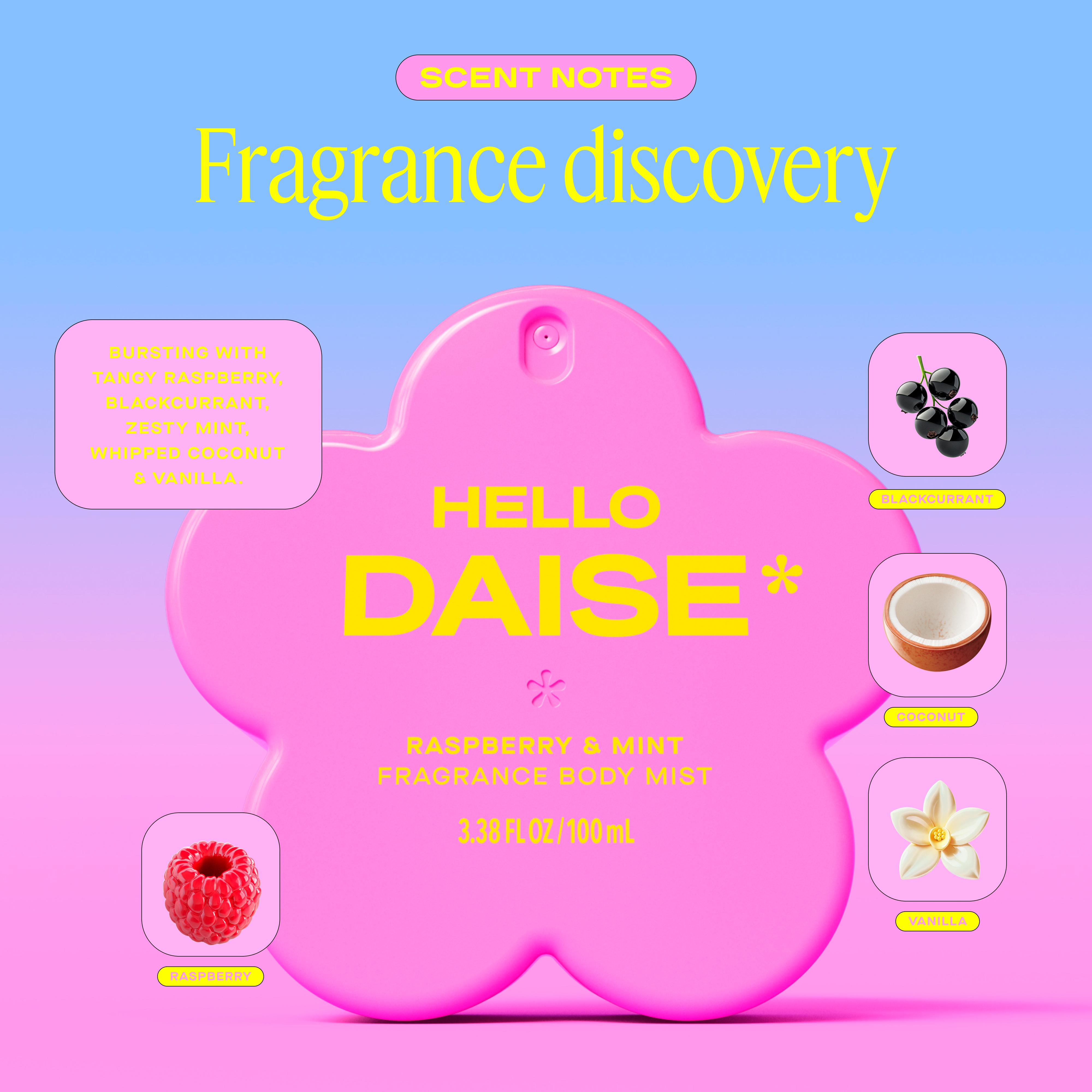 Daise Fragrance Body Mist in Raspberry & Mint 100ml thumbnail 6