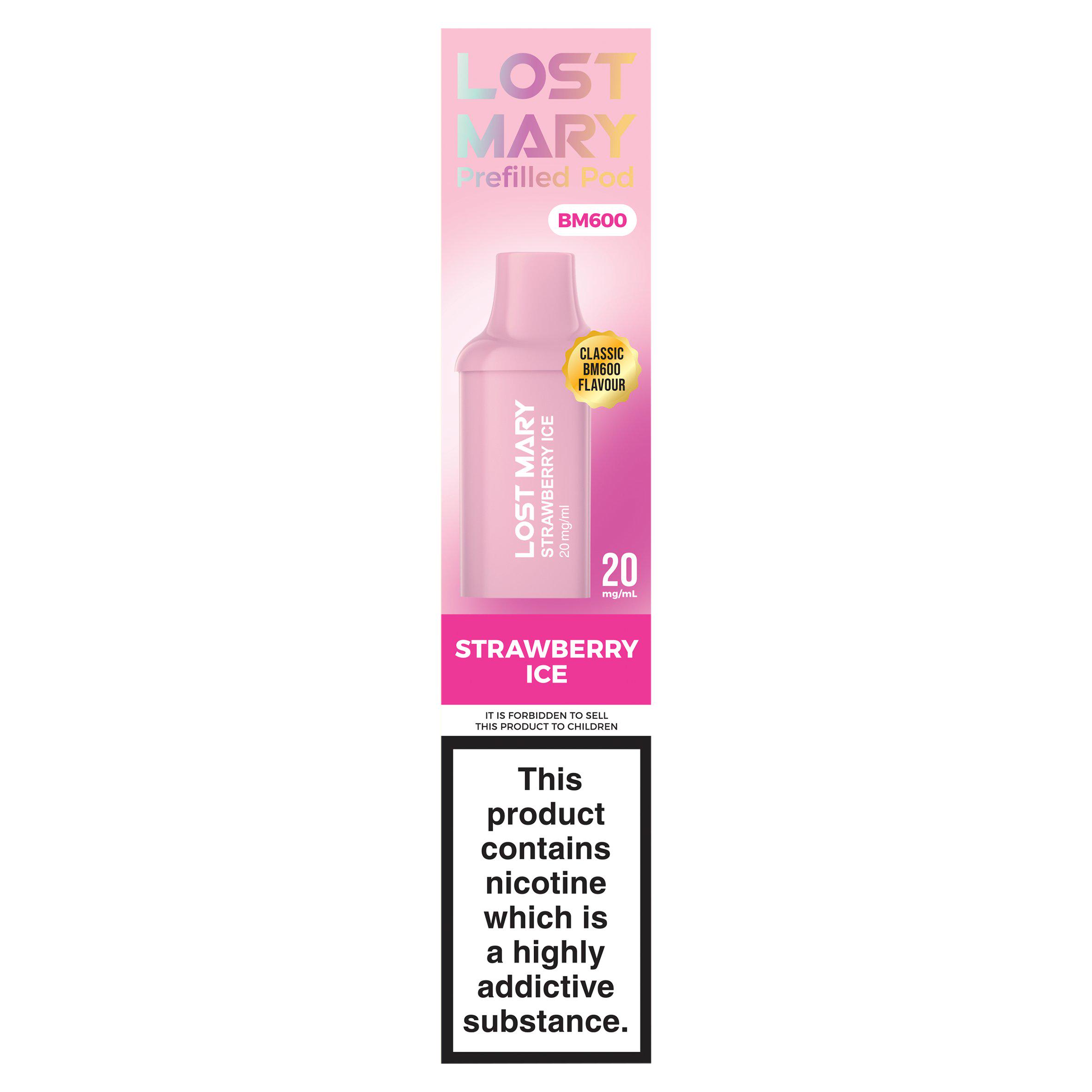 Lost Mary BM600 Strawberry Ice Prefilled Pod 20mg/ml