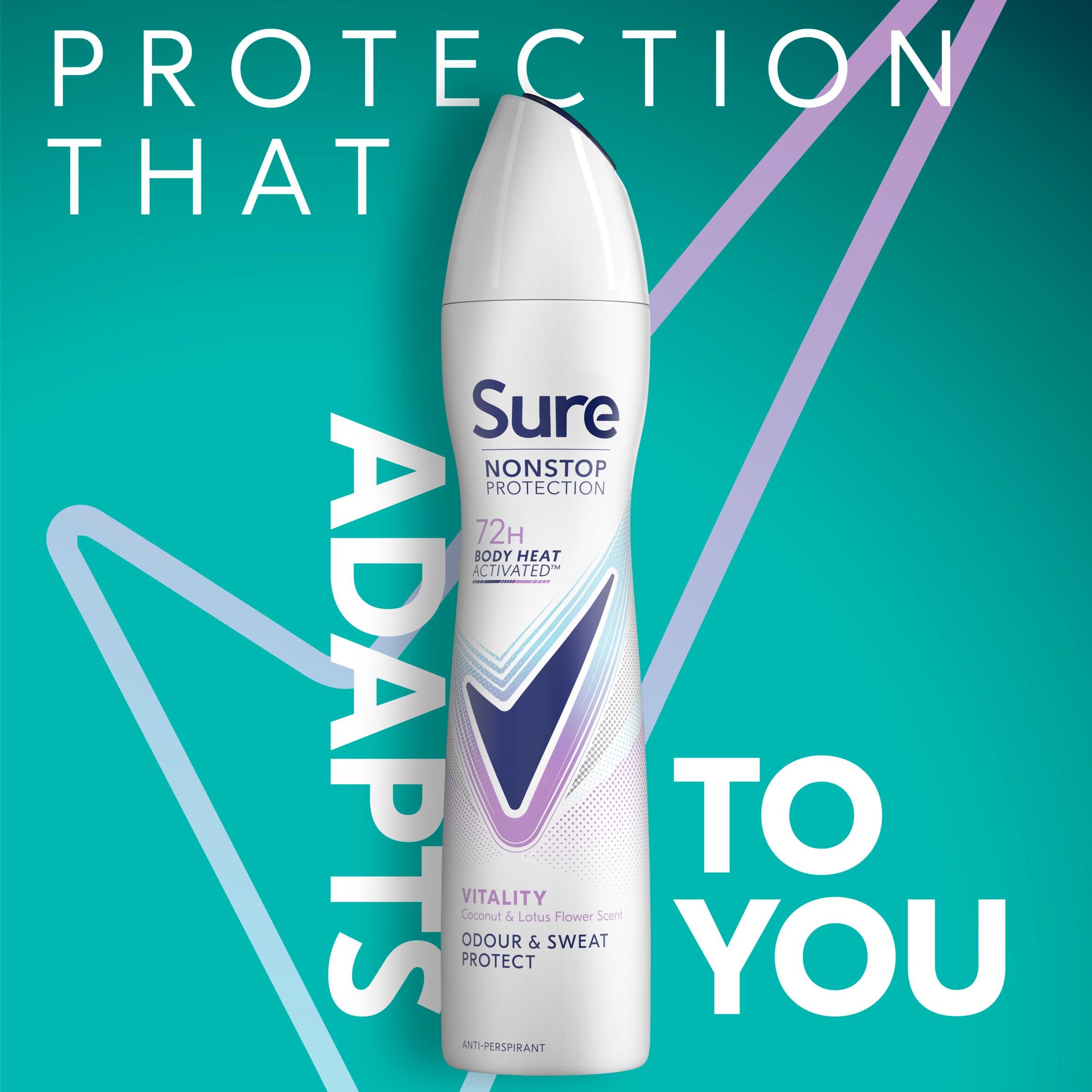 Sure Nonstop Protection Anti Perspirant Aerosol Vitality 250ml thumbnail 2