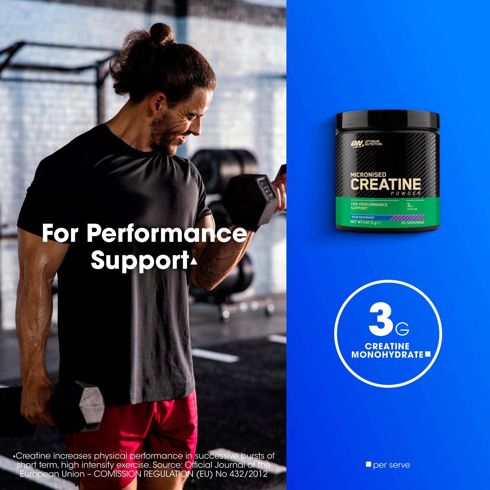 Optimum Nutrition Blue Raspberry Micronised Creatine Powder 247.5g thumbnail 3