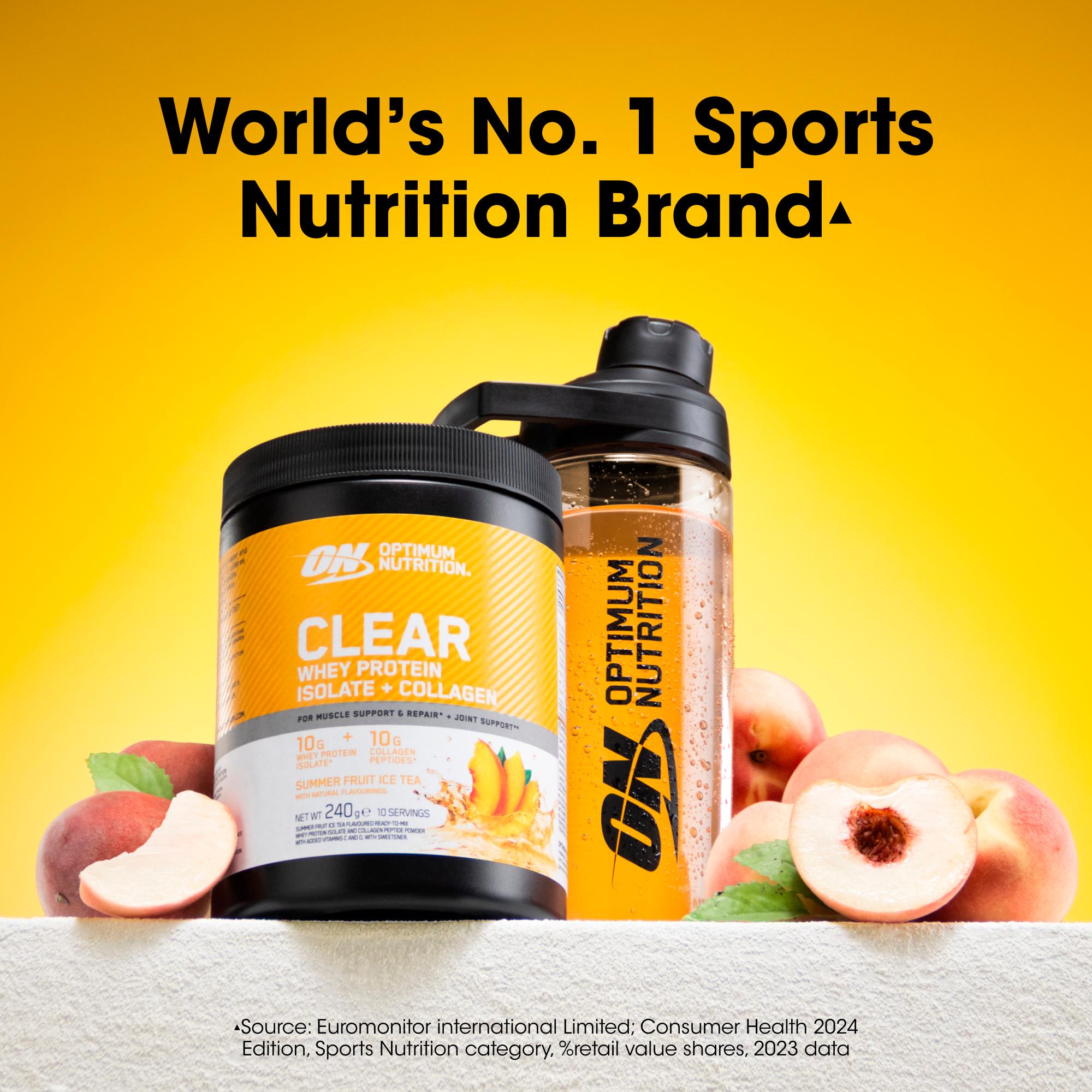 Optimum Nutrition Clear Whey Protein Isolate + Collagen Powder Summer Fruit Ice Tea 240g thumbnail 2
