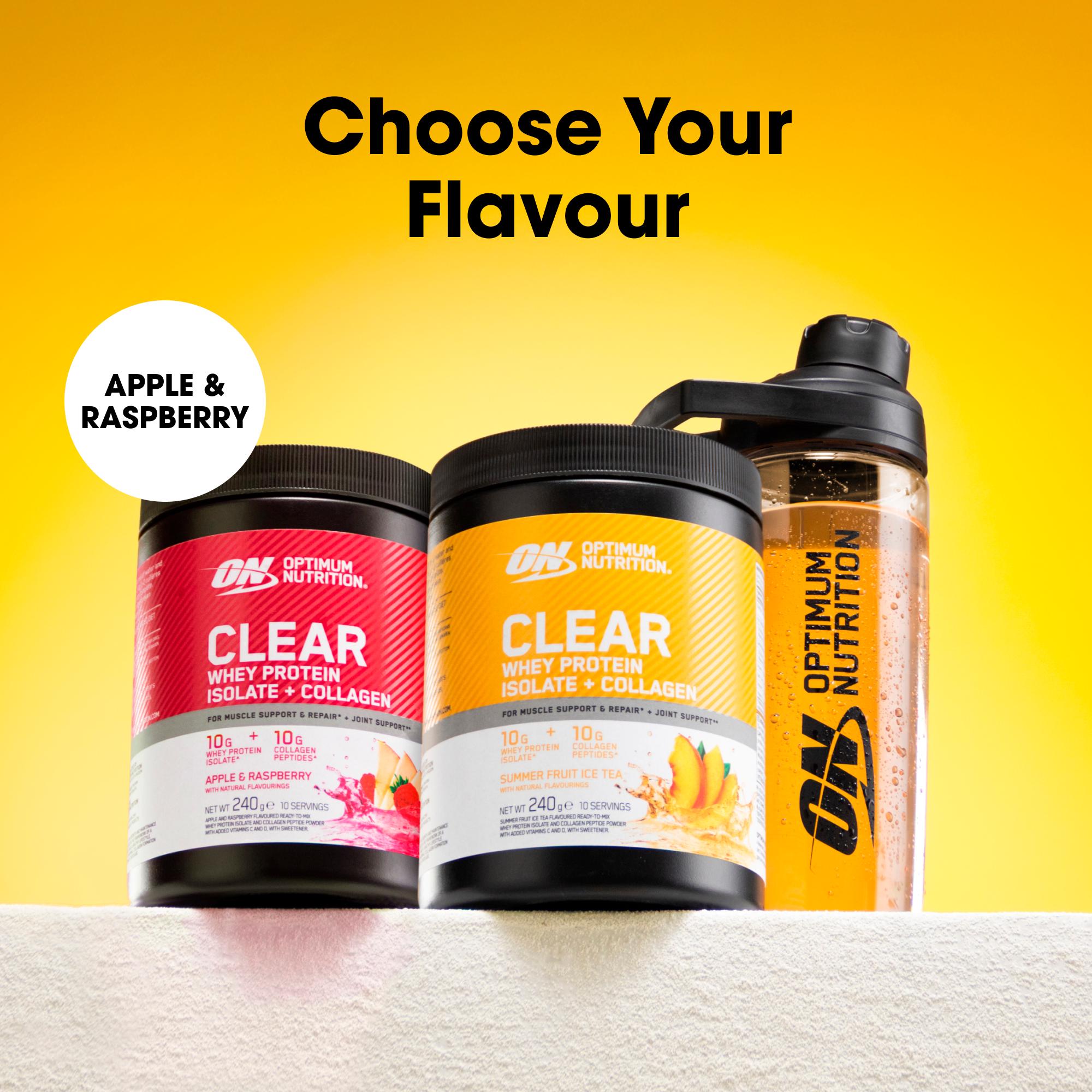 Optimum Nutrition Clear Whey Protein Isolate + Collagen Powder Summer Fruit Ice Tea 240g thumbnail 5