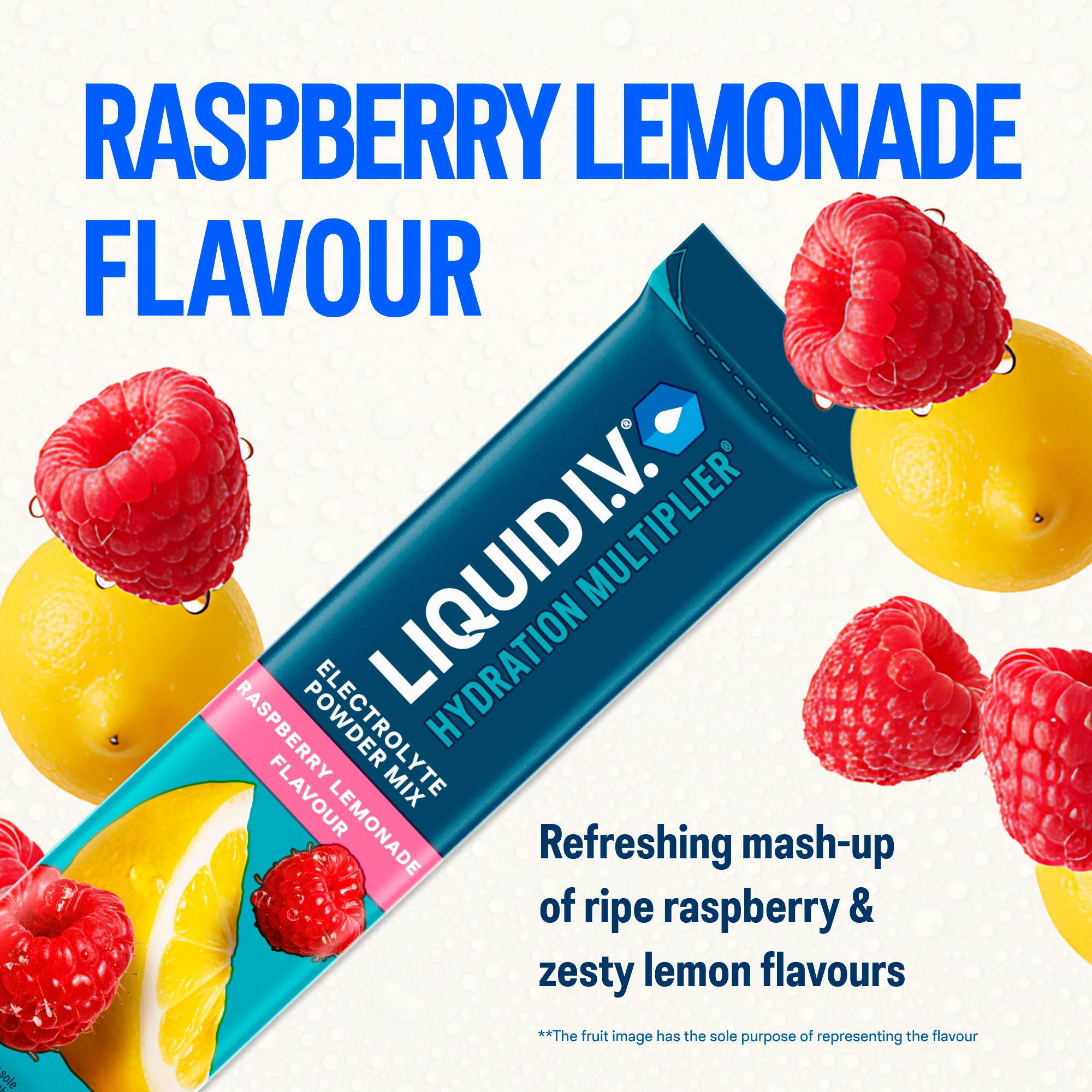 Liquid IV Hydration Multiplier Electrolyte Powder Mix Food Supplement Raspberry Lemonade Sachets x6 thumbnail 3