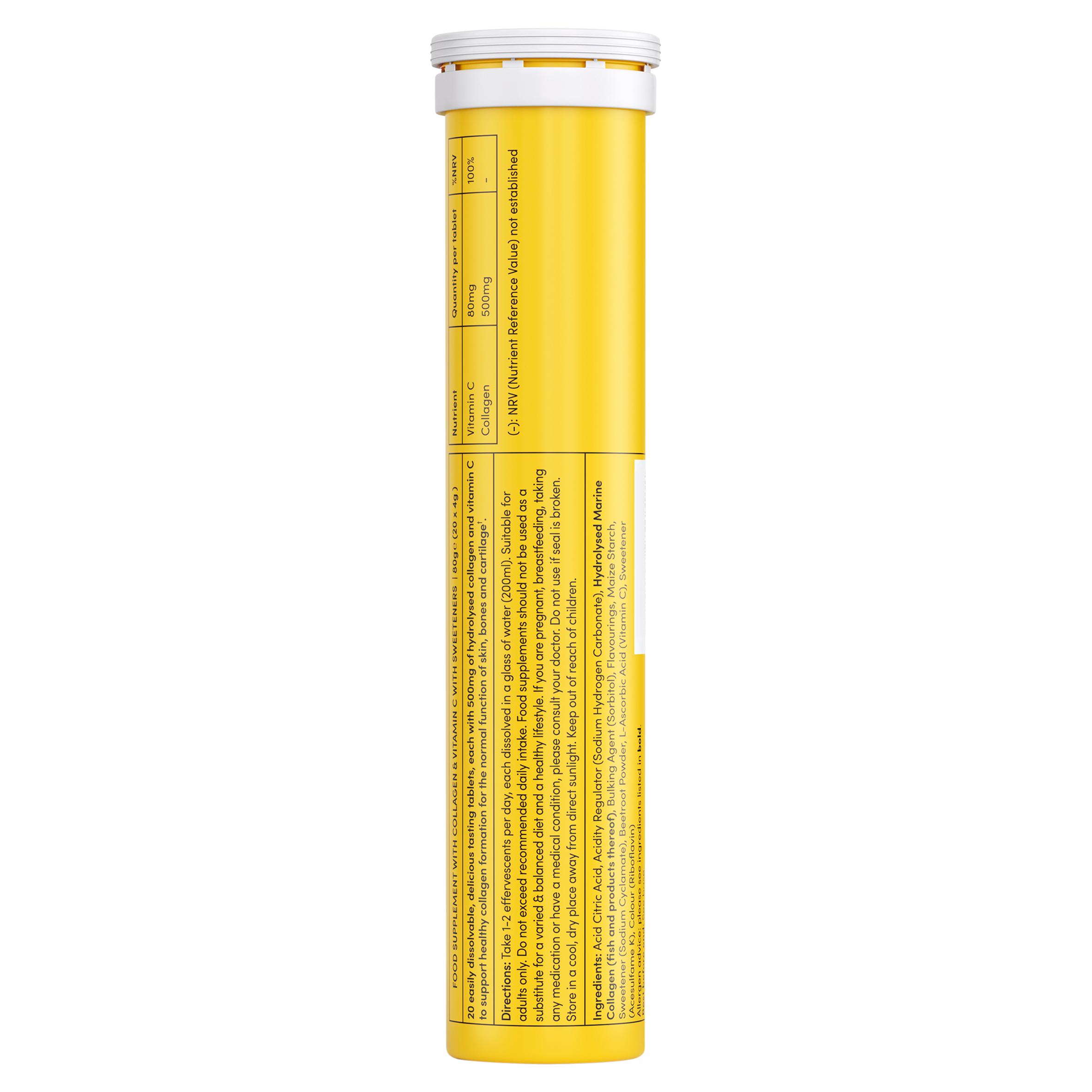 Vitl Collagen & Vitamin C 20 Peach Flavour Effervescent Tablets 20 x 4g thumbnail 3