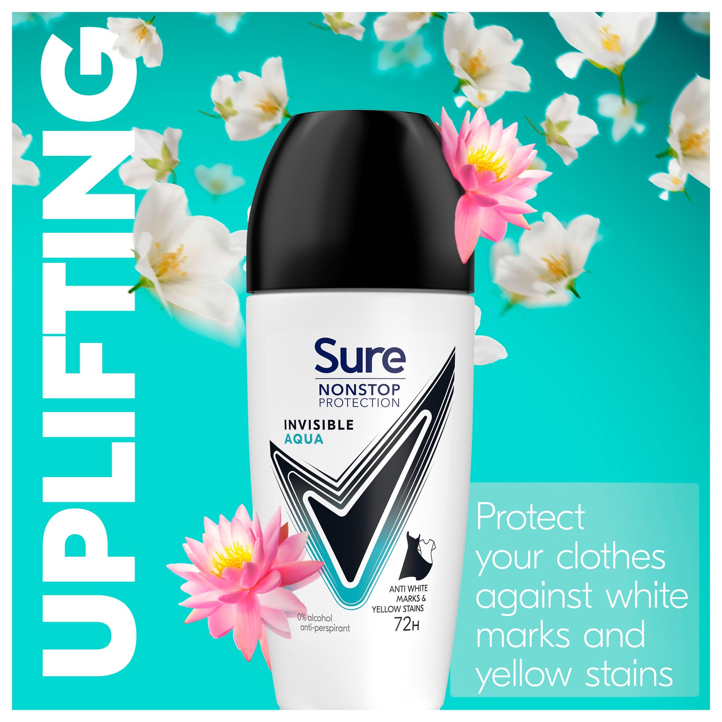 Sure Nonstop Protection Anti Perspirant Roll On Invisible Aqua 50ml thumbnail 3