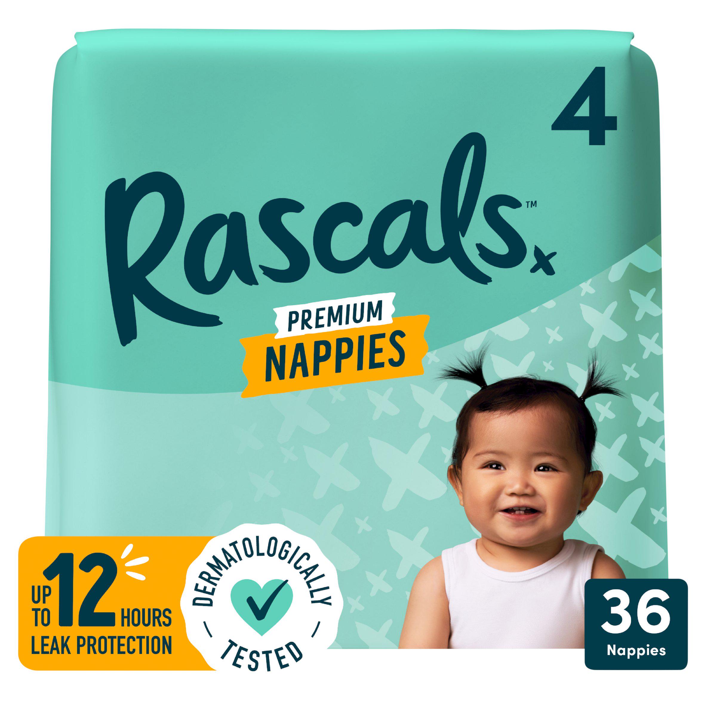 Rascals Premium Nappies Size 4 x36