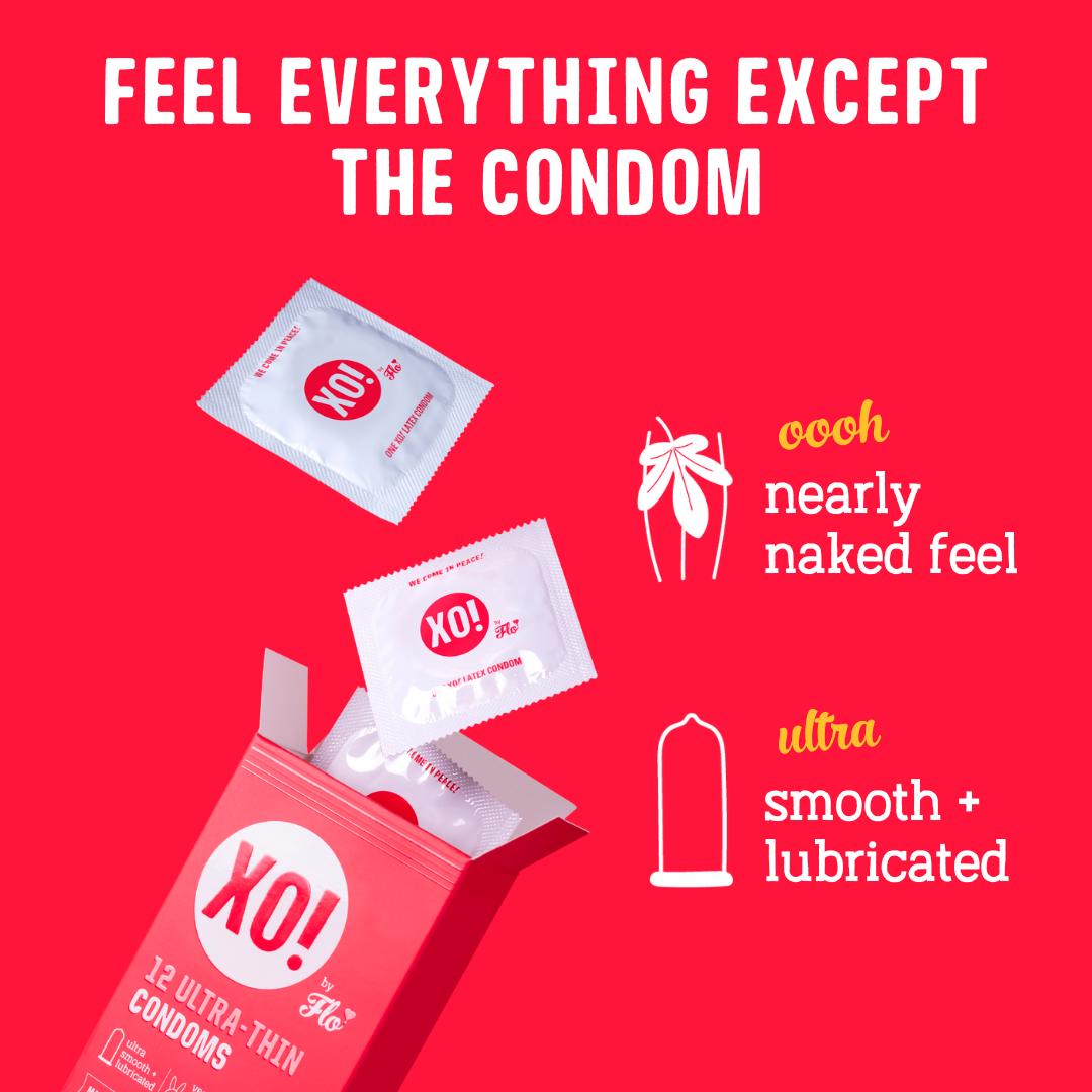 XO! by Flo Ultra-thin Extra Natural Feel Vegan Regular Fit Condoms x12 thumbnail 2