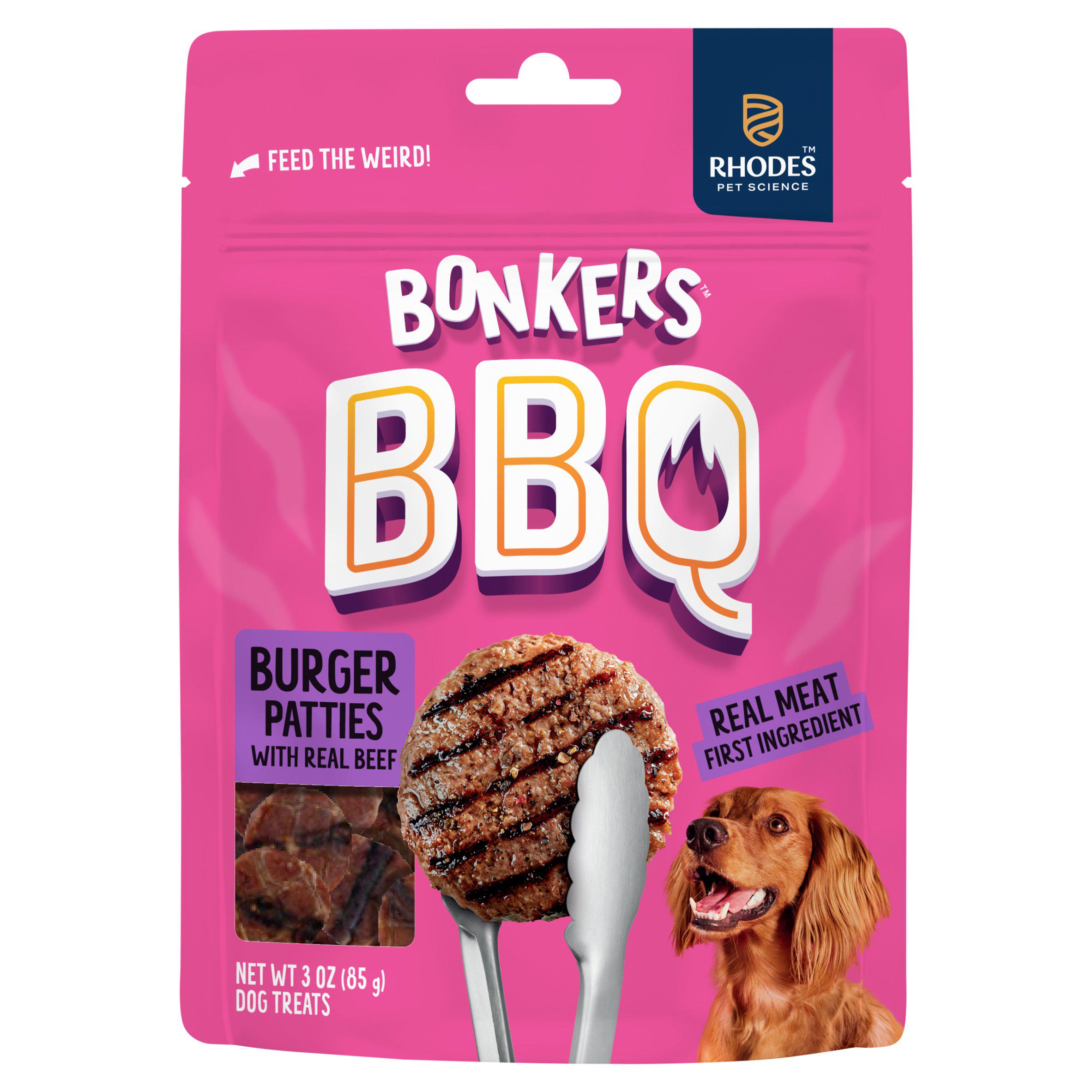 Bonkers Dog Treats Dry BBQ Burger Patties 85 G