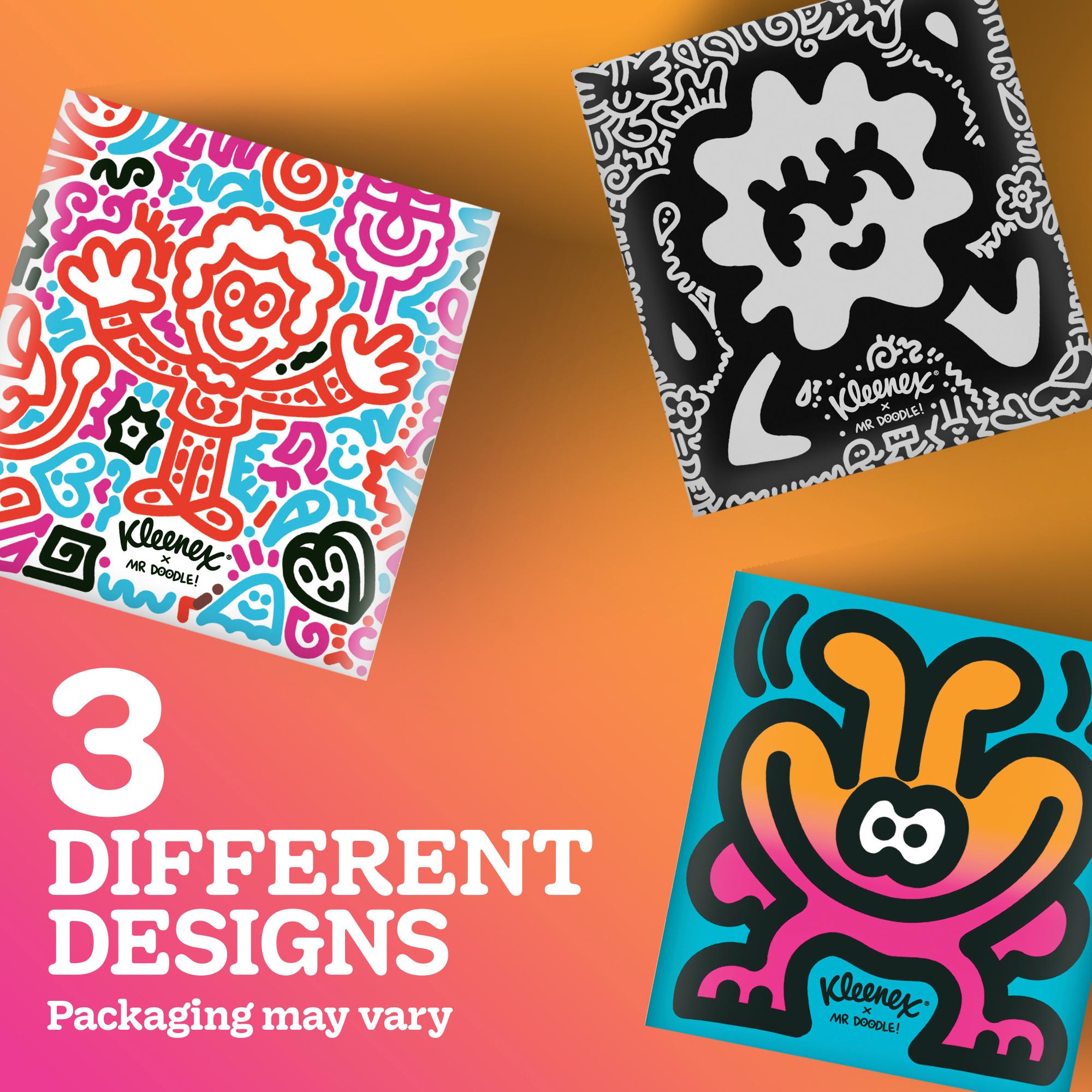 Kleenex Tissues Mr Doodle Cube Tissues Box, Limited Edition x48 thumbnail 3