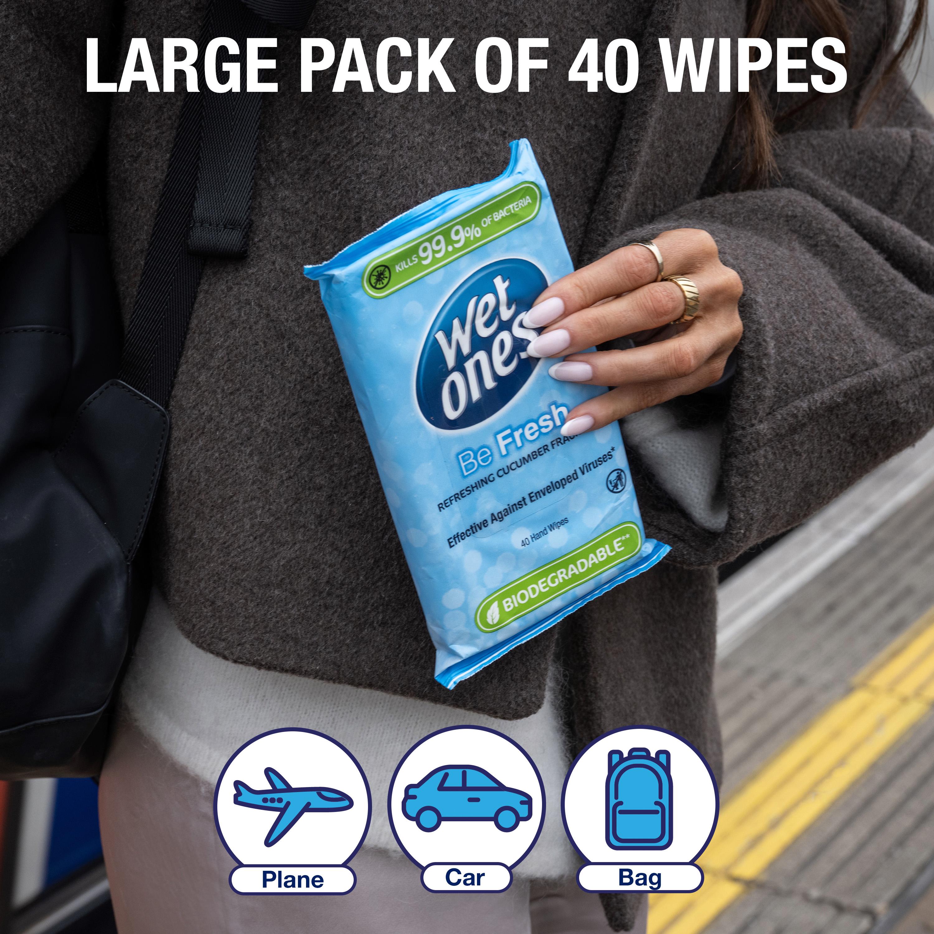Wet Ones Be Fresh Refreshing Cucumber Fragrance Hand Wipes x40 thumbnail 5
