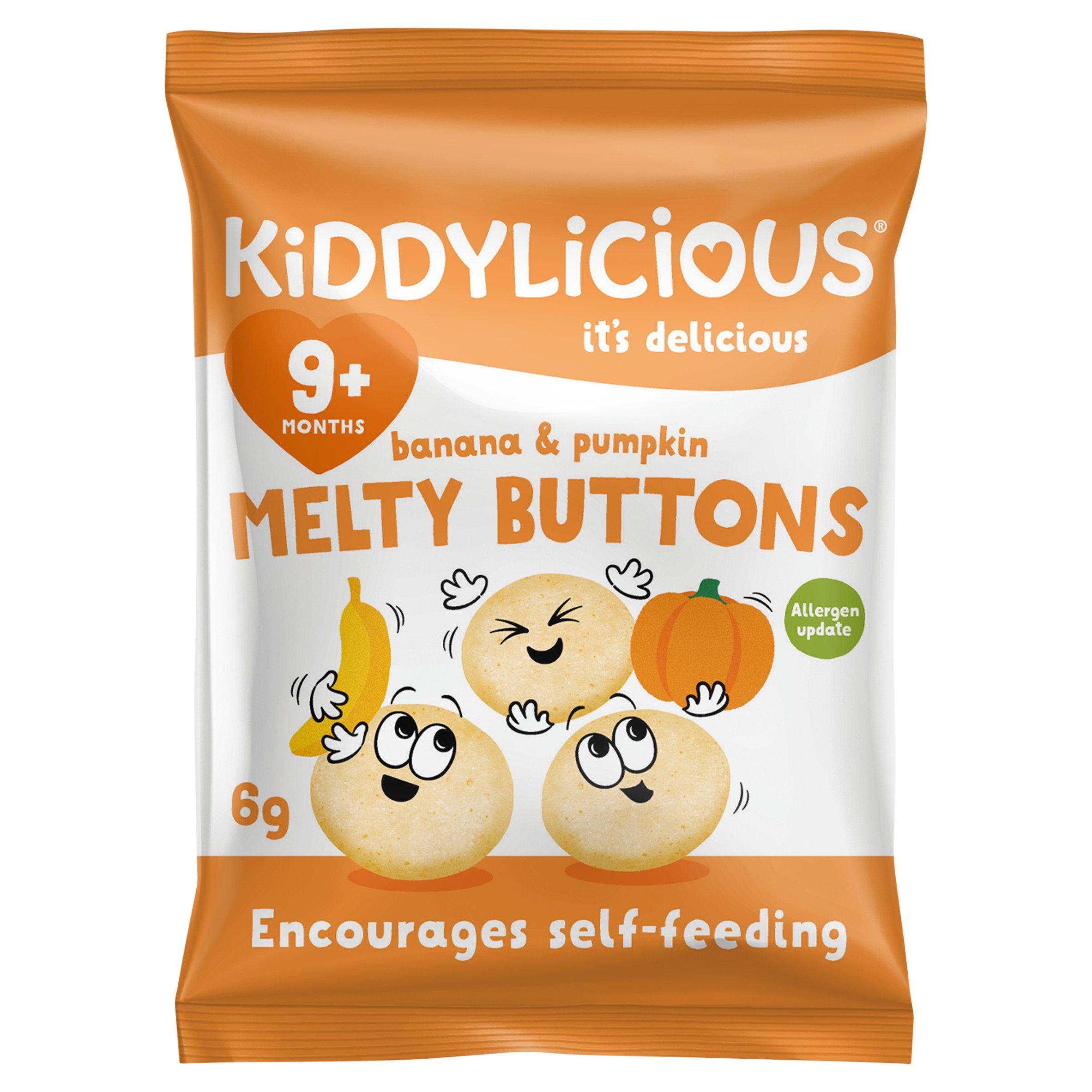 Kiddylicious Banana & Pumpkin Melty Buttons Baby Snacks