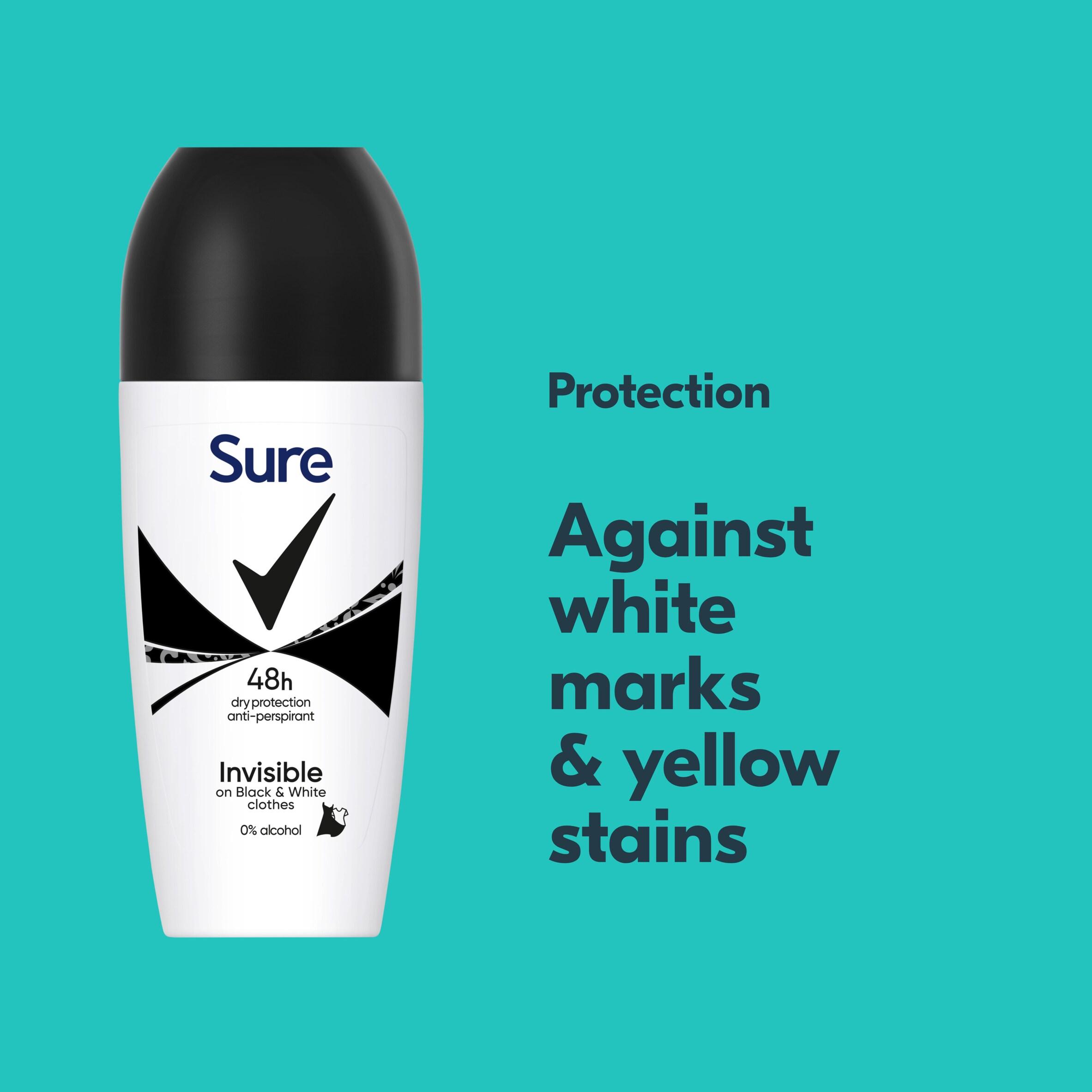 Sure Anti Perspirant Roll On Invisible Black & White 50ml thumbnail 3