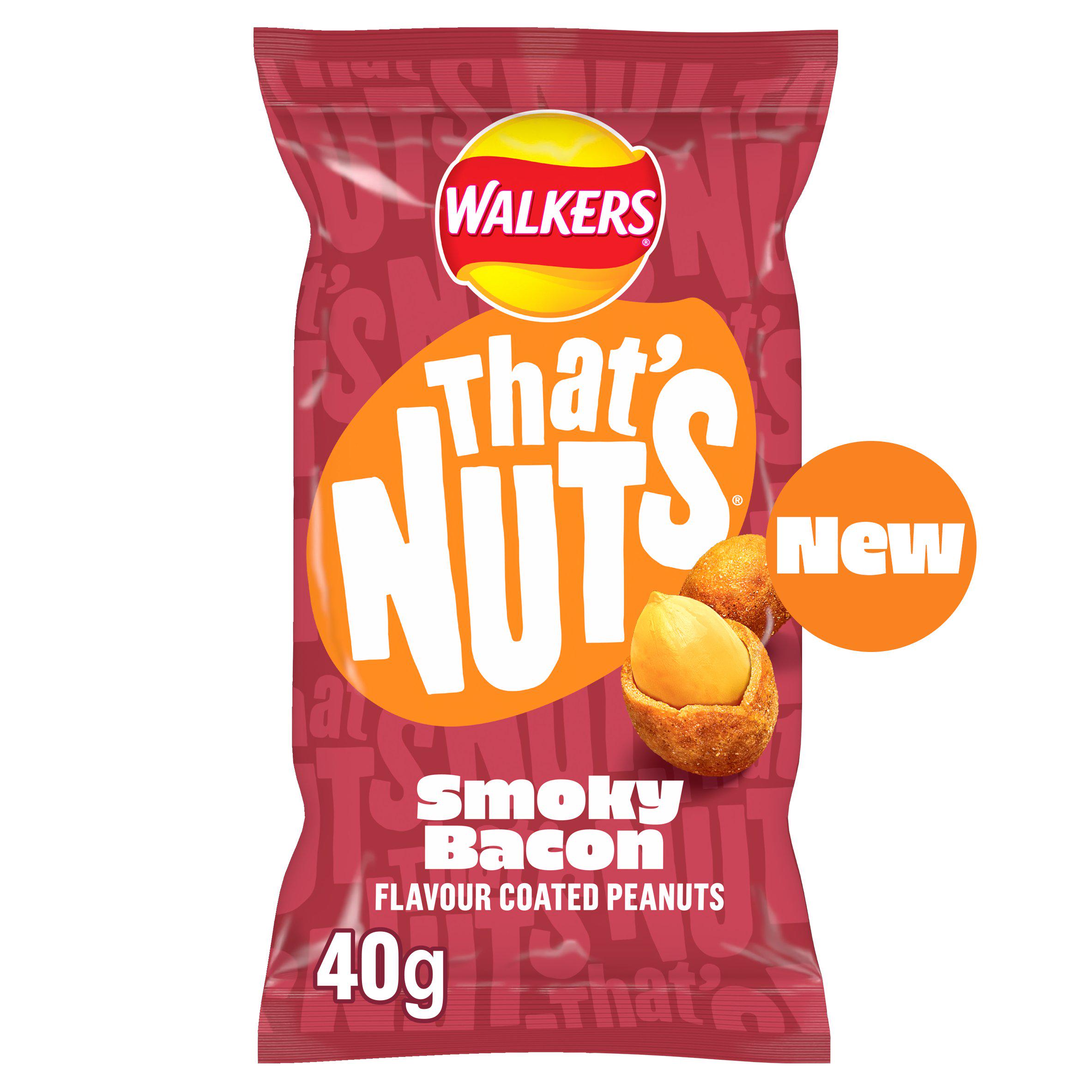 Thats Nuts Walkers Smoky Bacon Coated Peanuts Grab Bag 40g