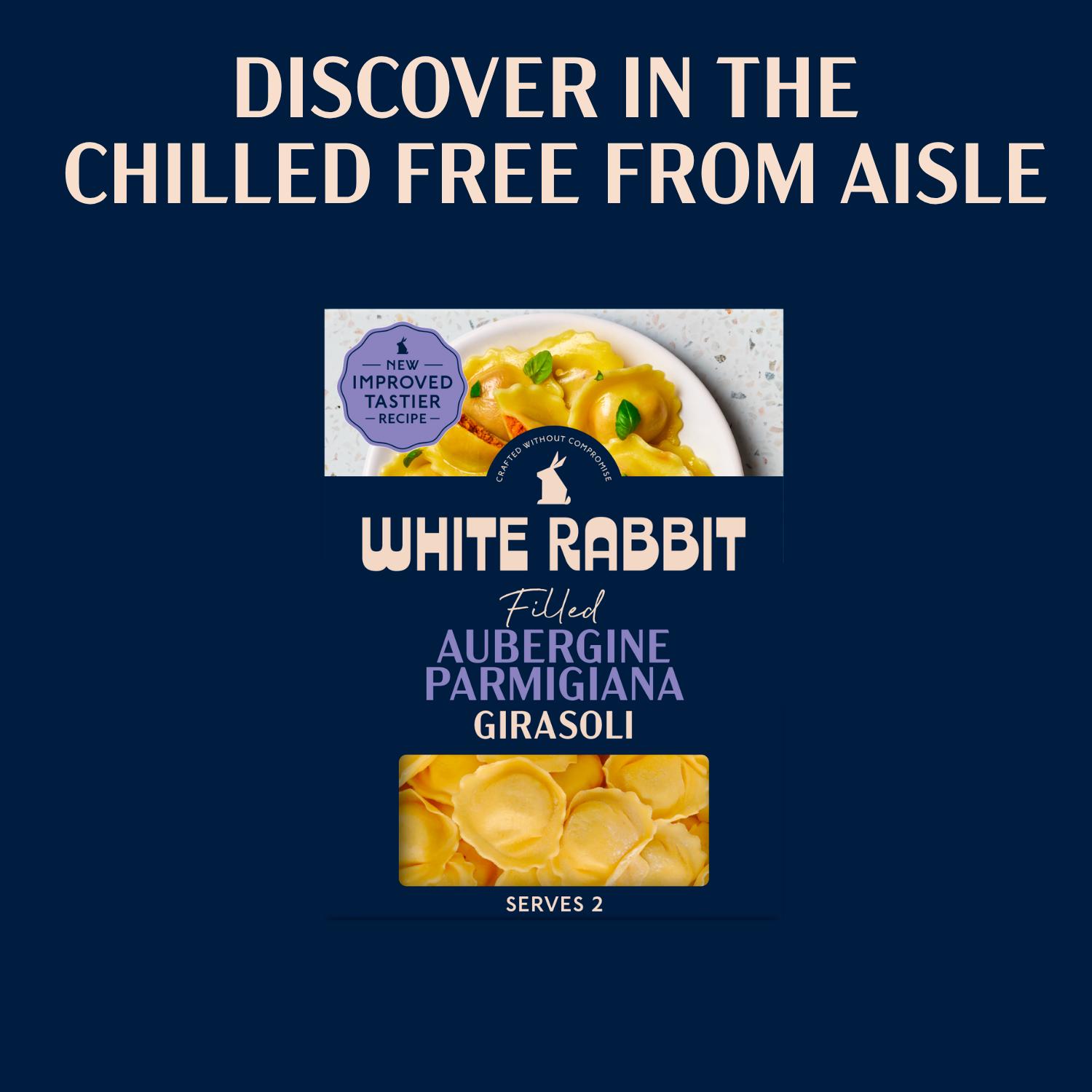 White Rabbit 250g Gluten Free Filled Aubergine Parmigiana Girasoli Pasta thumbnail 4