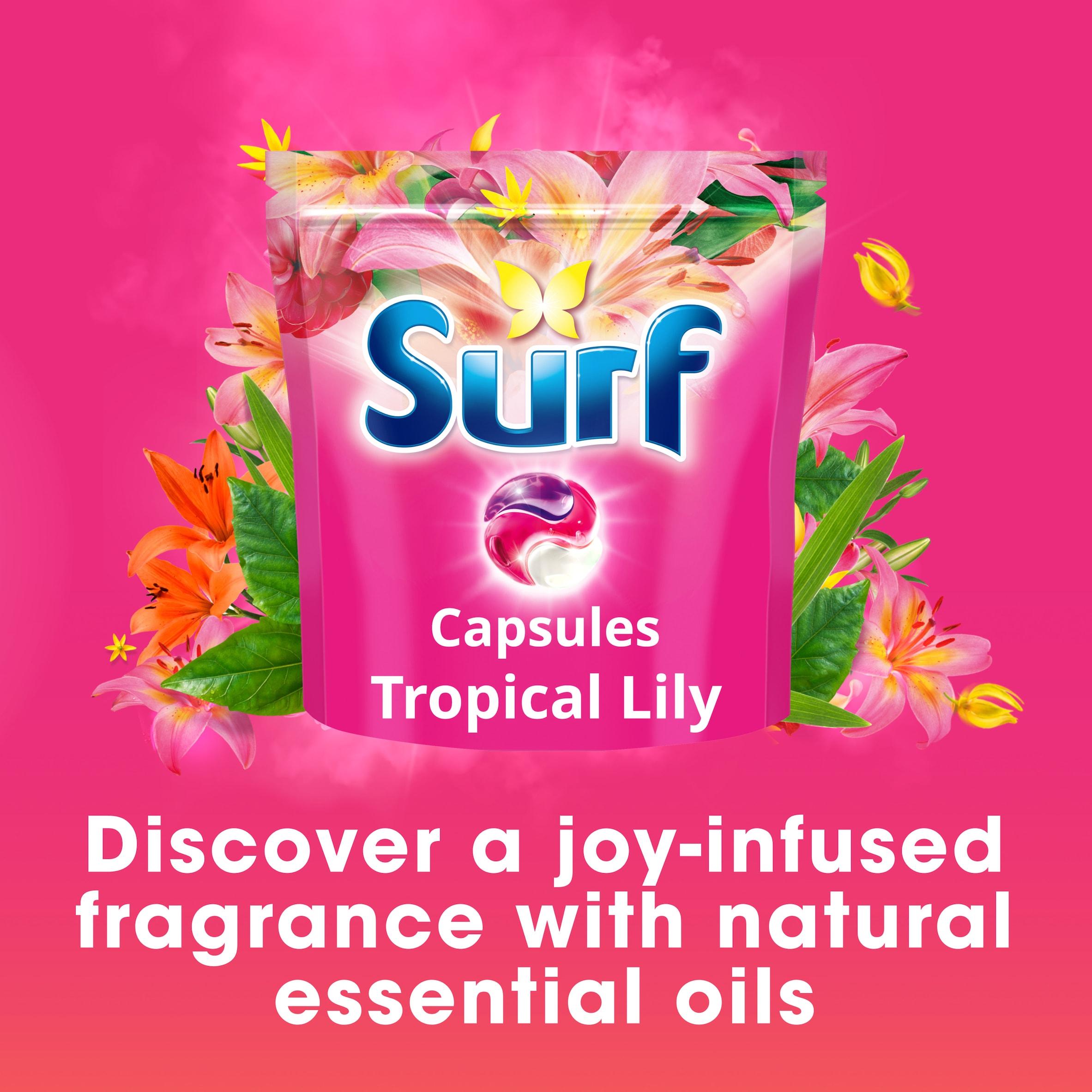 Surf 3 in 1 Laundry Washing Detergent Capsules Tropical Lily 51 Washes thumbnail 2