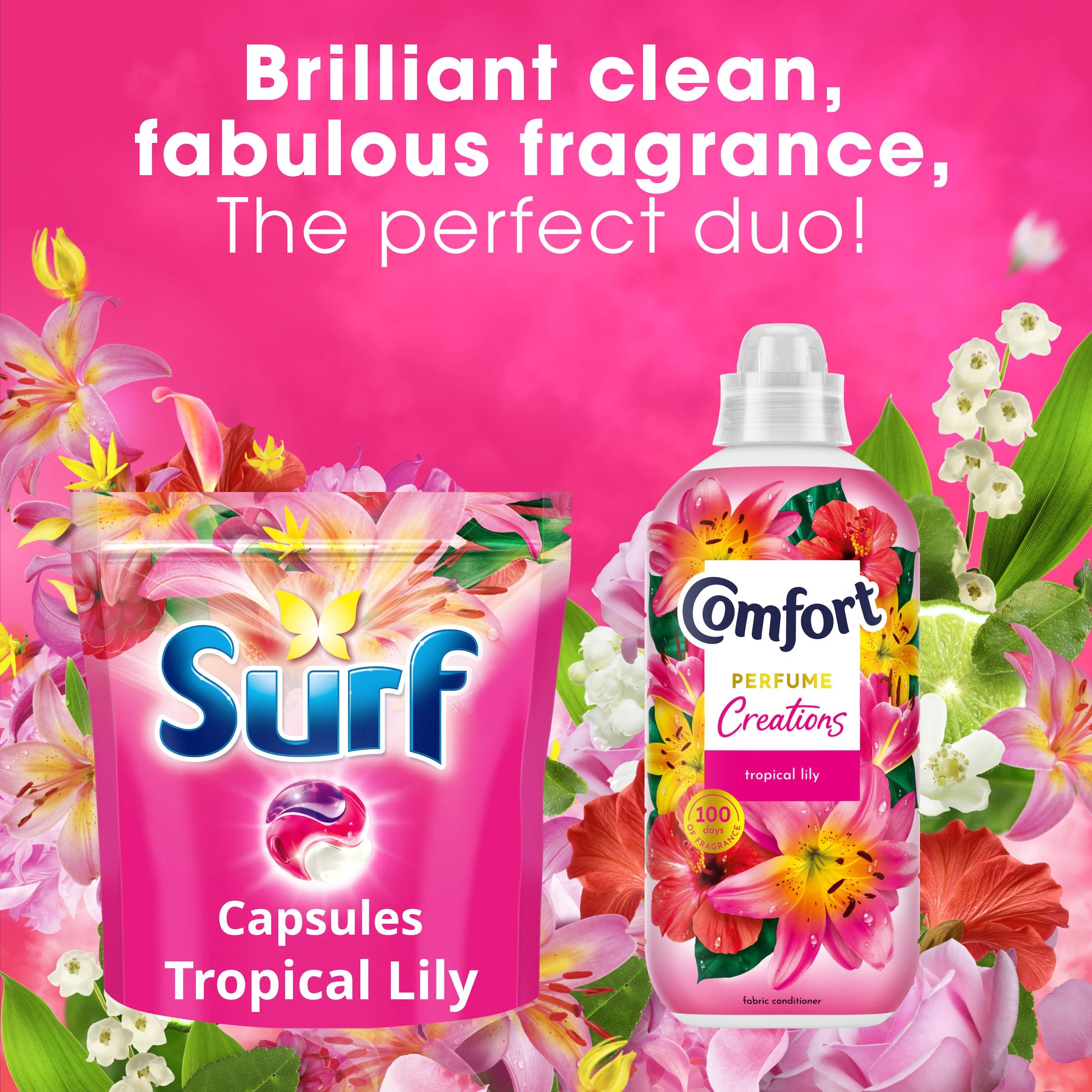Surf 3 in 1 Laundry Washing Detergent Capsules Tropical Lily 51 Washes thumbnail 4