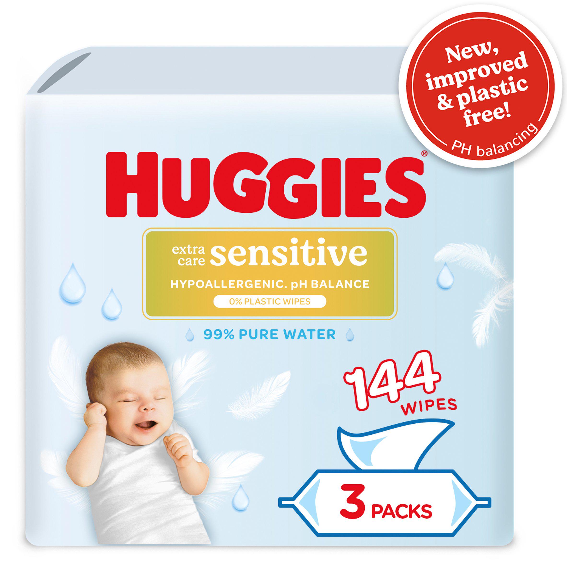 Huggies Extra Care Sensitive Baby Wipes 3 x 48