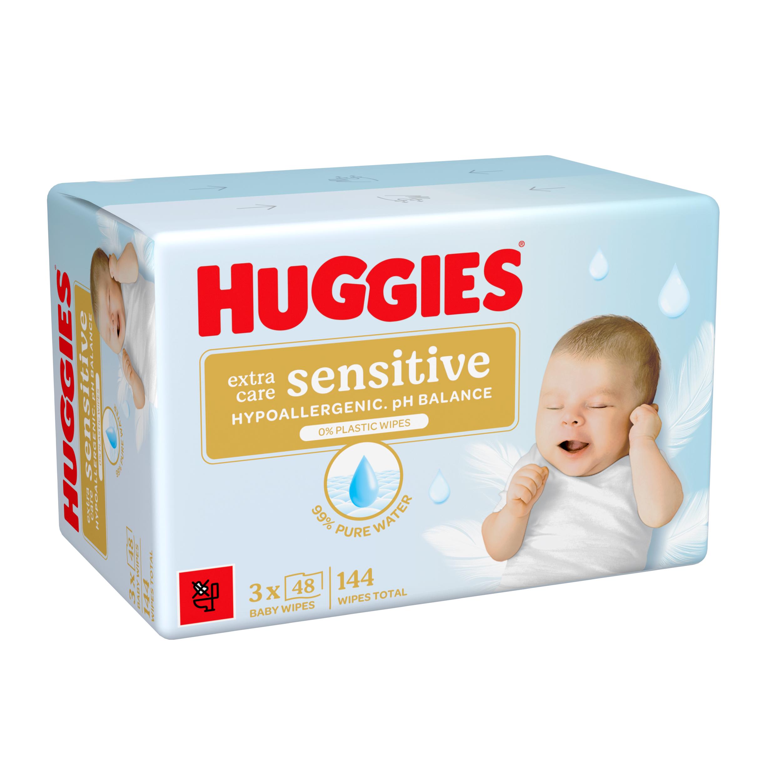 Huggies Pure Extra Care Sensitive Plastic Free Baby Wipes 3 x 48 thumbnail 3