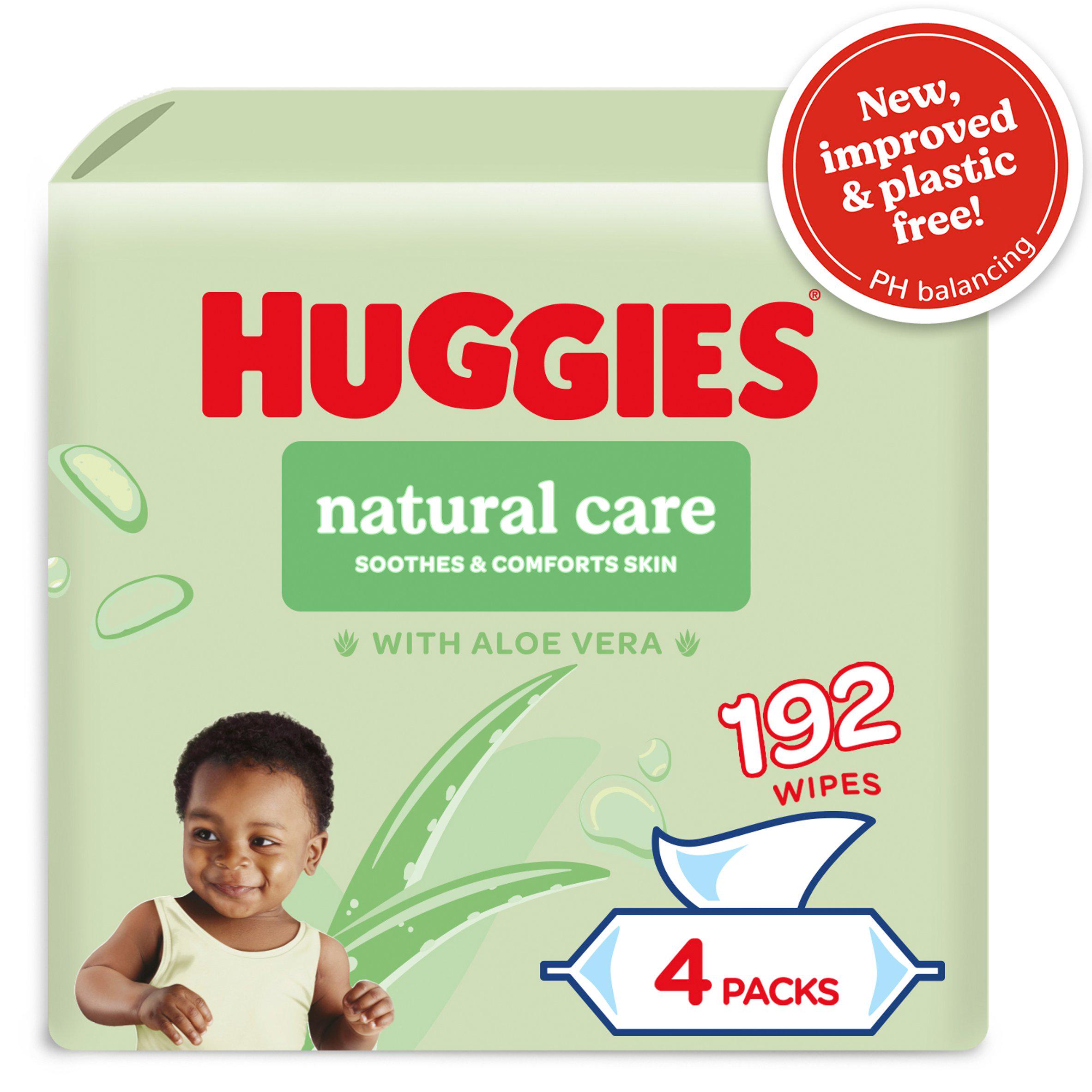 Huggies Natural Care Plastic Free Baby wipes - 4 packs of 48 Wipes