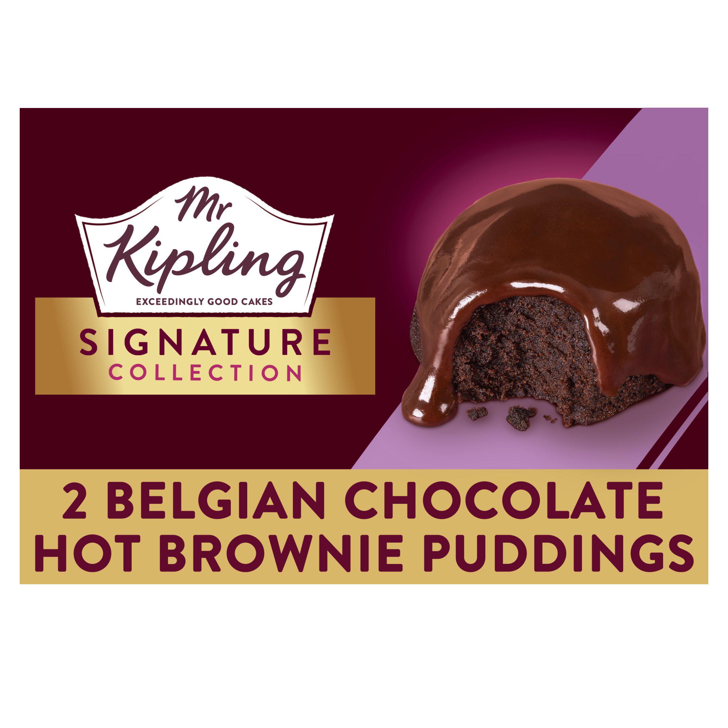 Mr Kipling Signature 2 x 105g Belgian Chocolate Brownie Puddings Dessert Cake