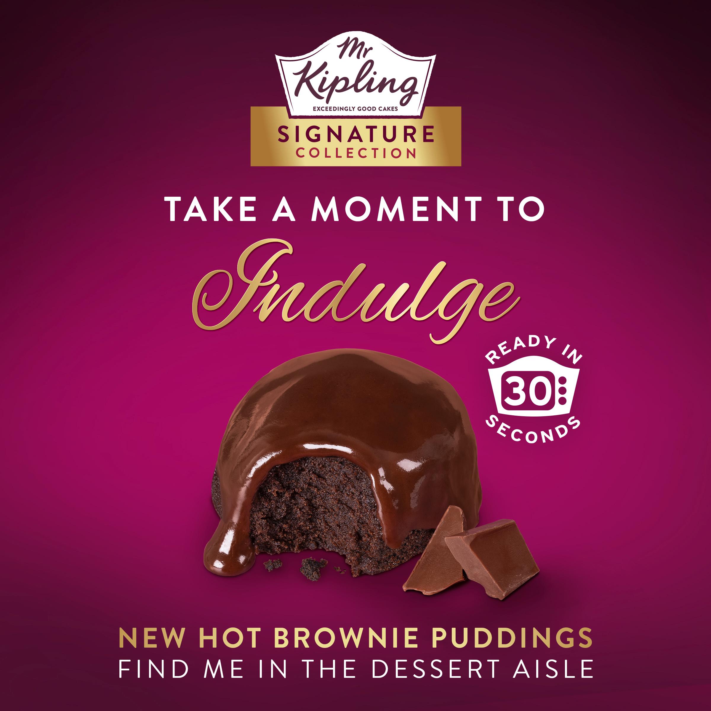 Mr Kipling Signature 2 x 105g Belgian Chocolate Brownie Puddings Dessert Cake thumbnail 2