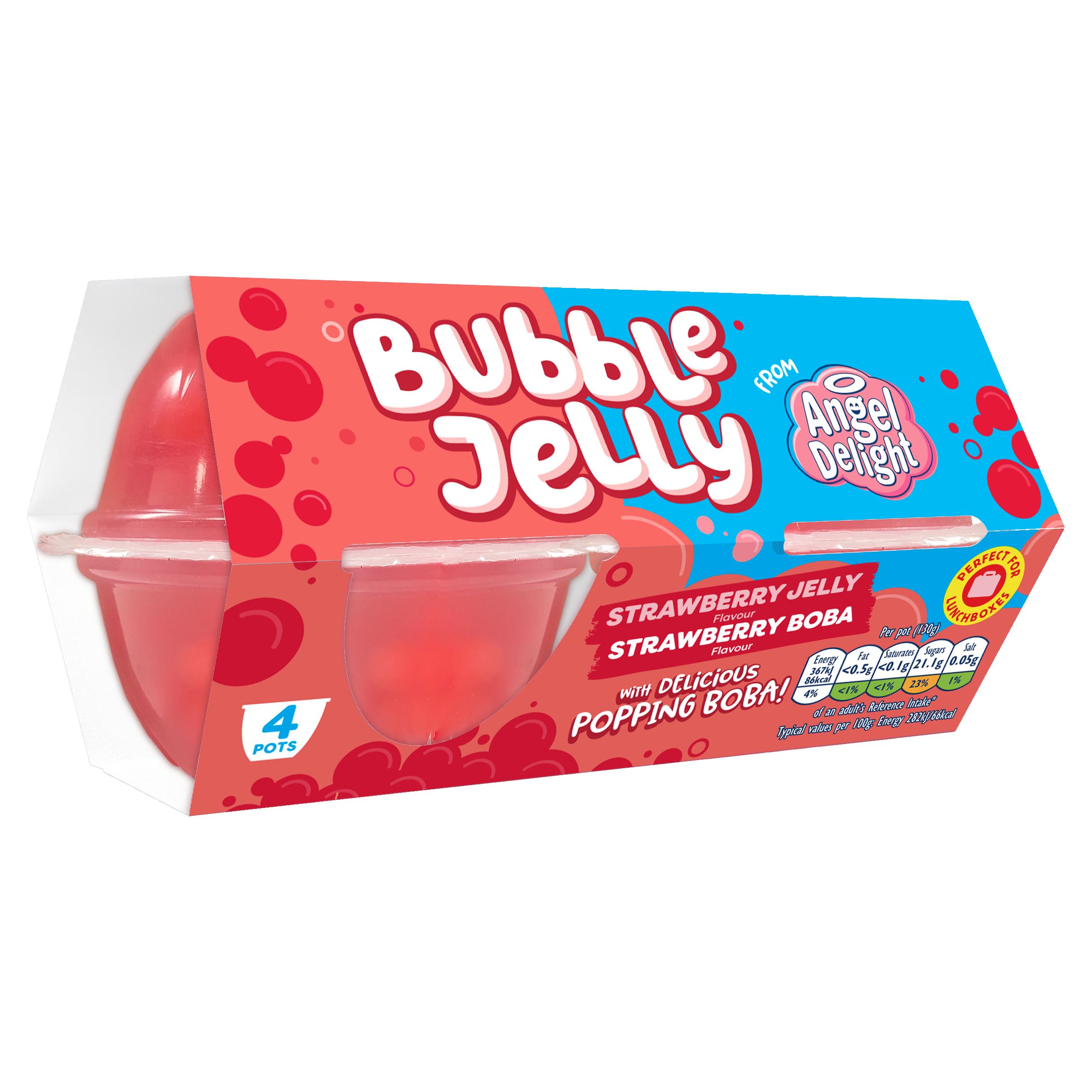 Angel Delight 4 x Strawberry Jelly & Strawberry Boba Bubble Dessert Snack Pot thumbnail 2
