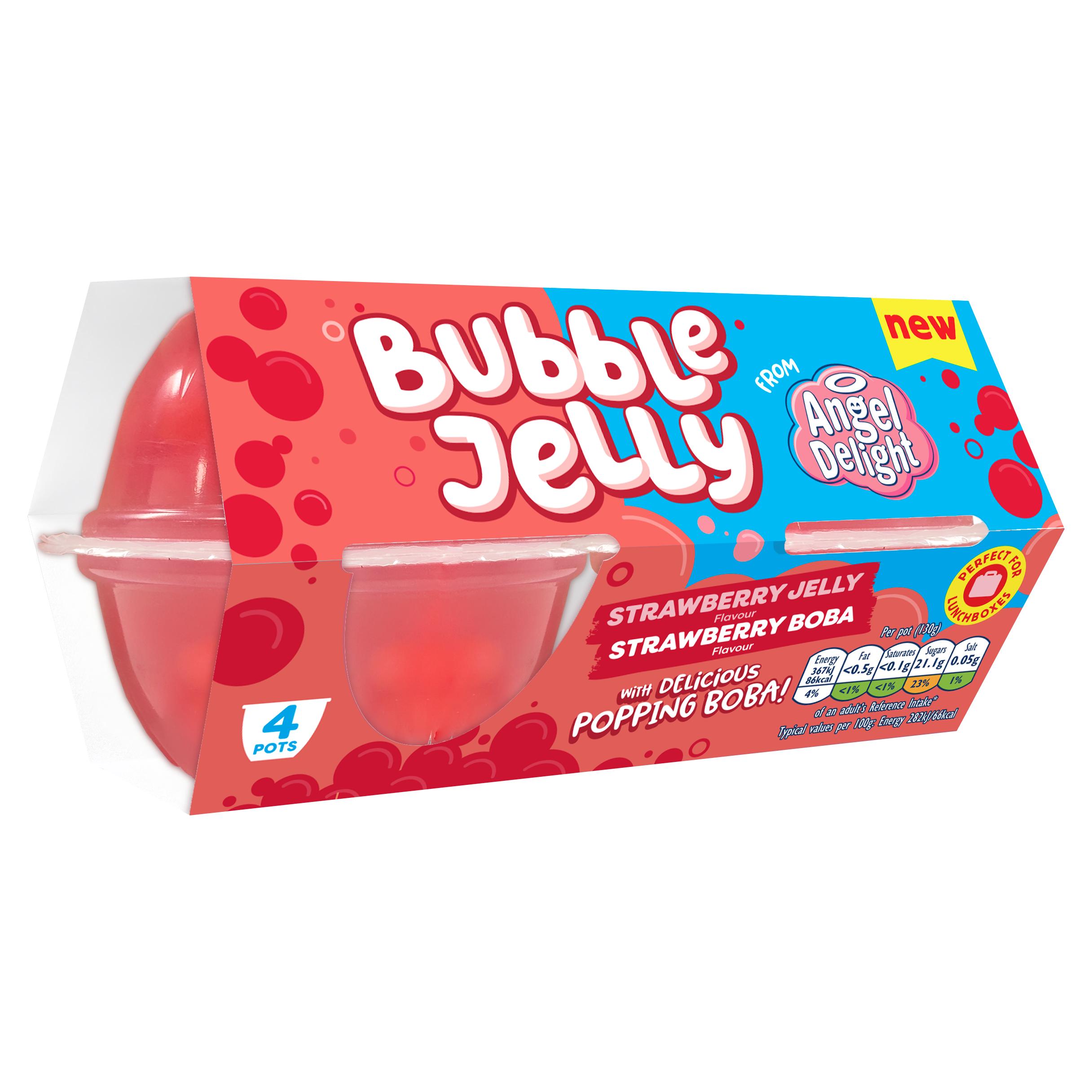 Angel Delight 4 x Strawberry Jelly & Strawberry Boba Bubble Dessert Snack Pot thumbnail 3