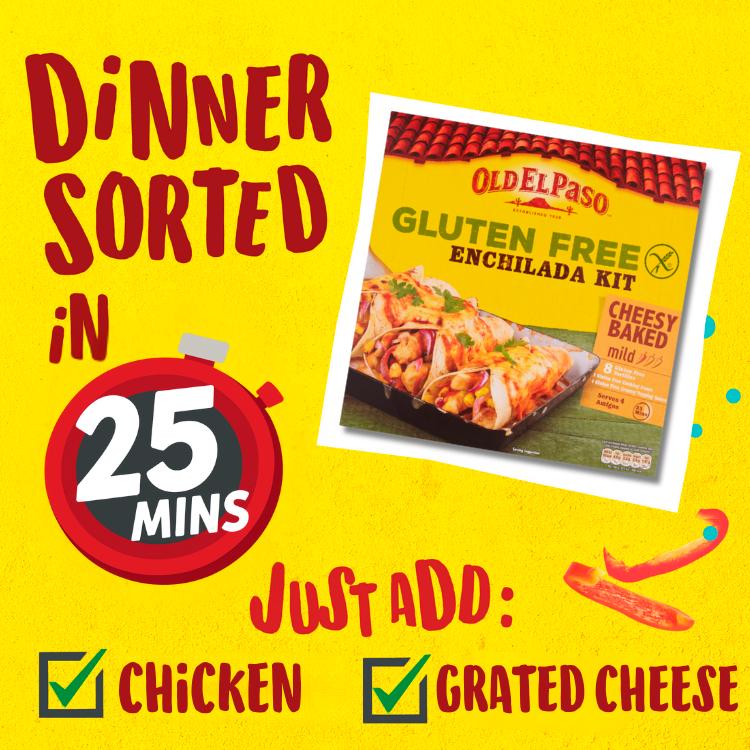 Old El Paso Gluten Free Enchilada Kit Cheesy Baked 518g thumbnail 2