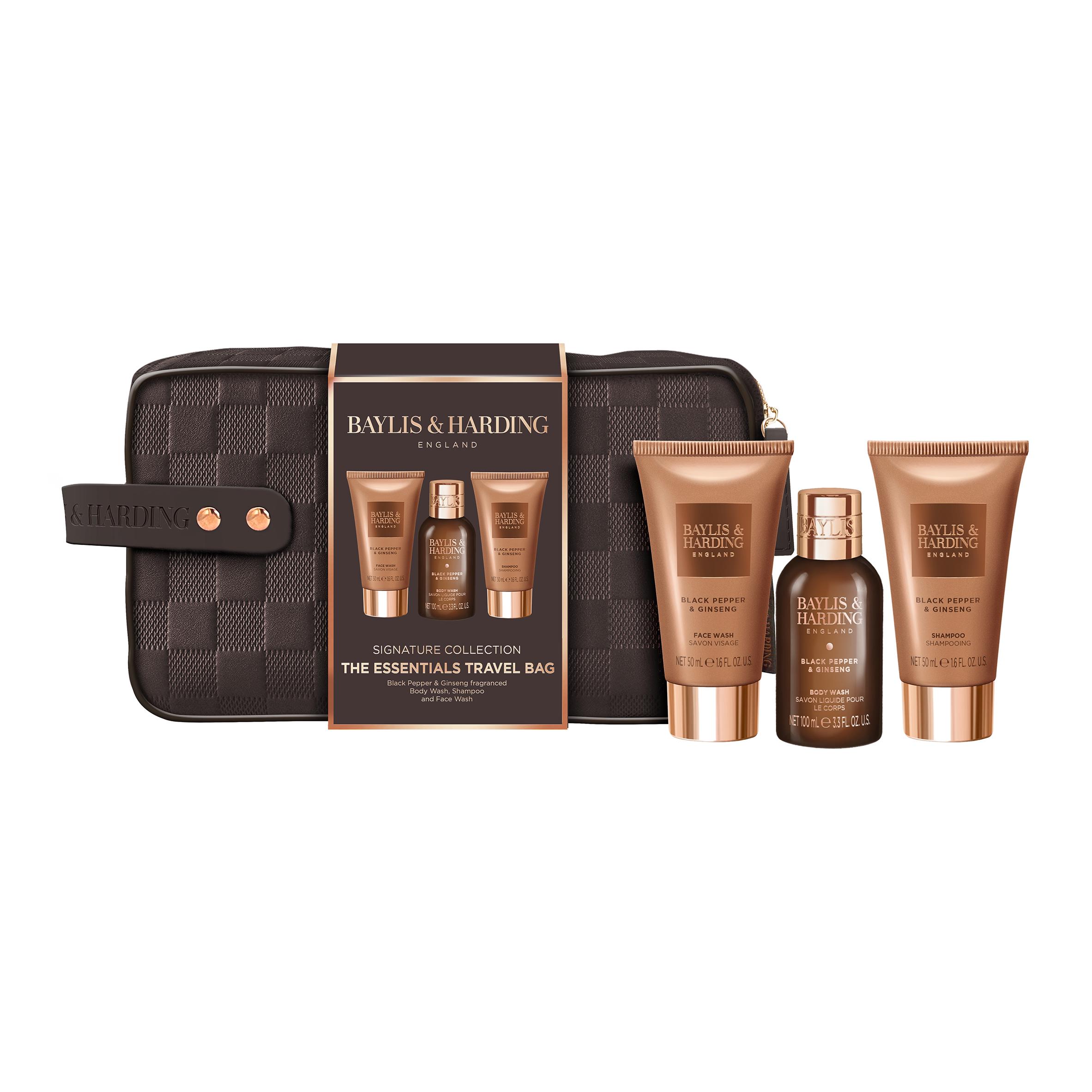 Baylis & Harding Black Pepper & Ginseng Men's the Essentials Travel Wash Bag Gift Set thumbnail 2