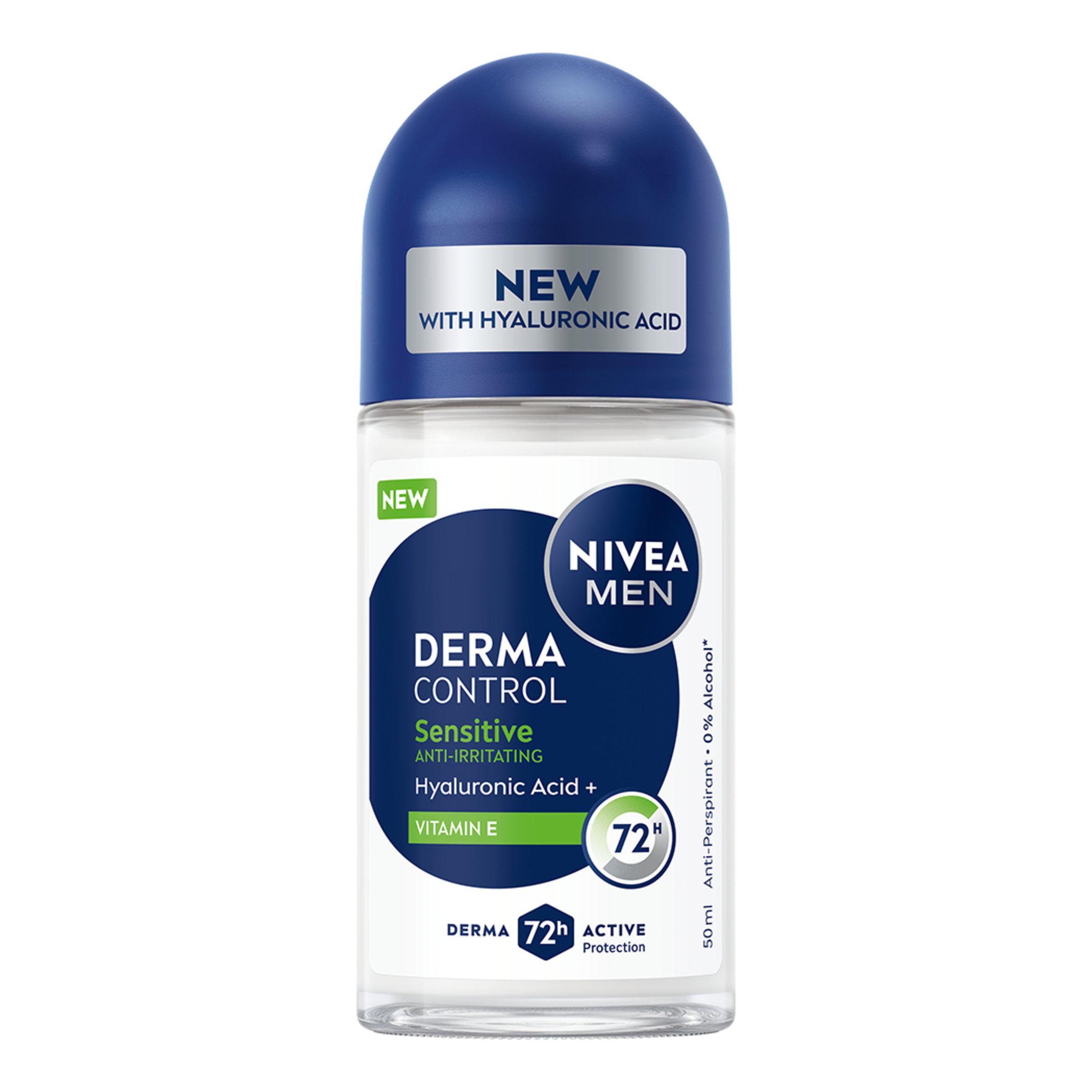 Nivea Men 50ml 72h Derma Control Sensitive Antiperspirant Roll On Deodorant