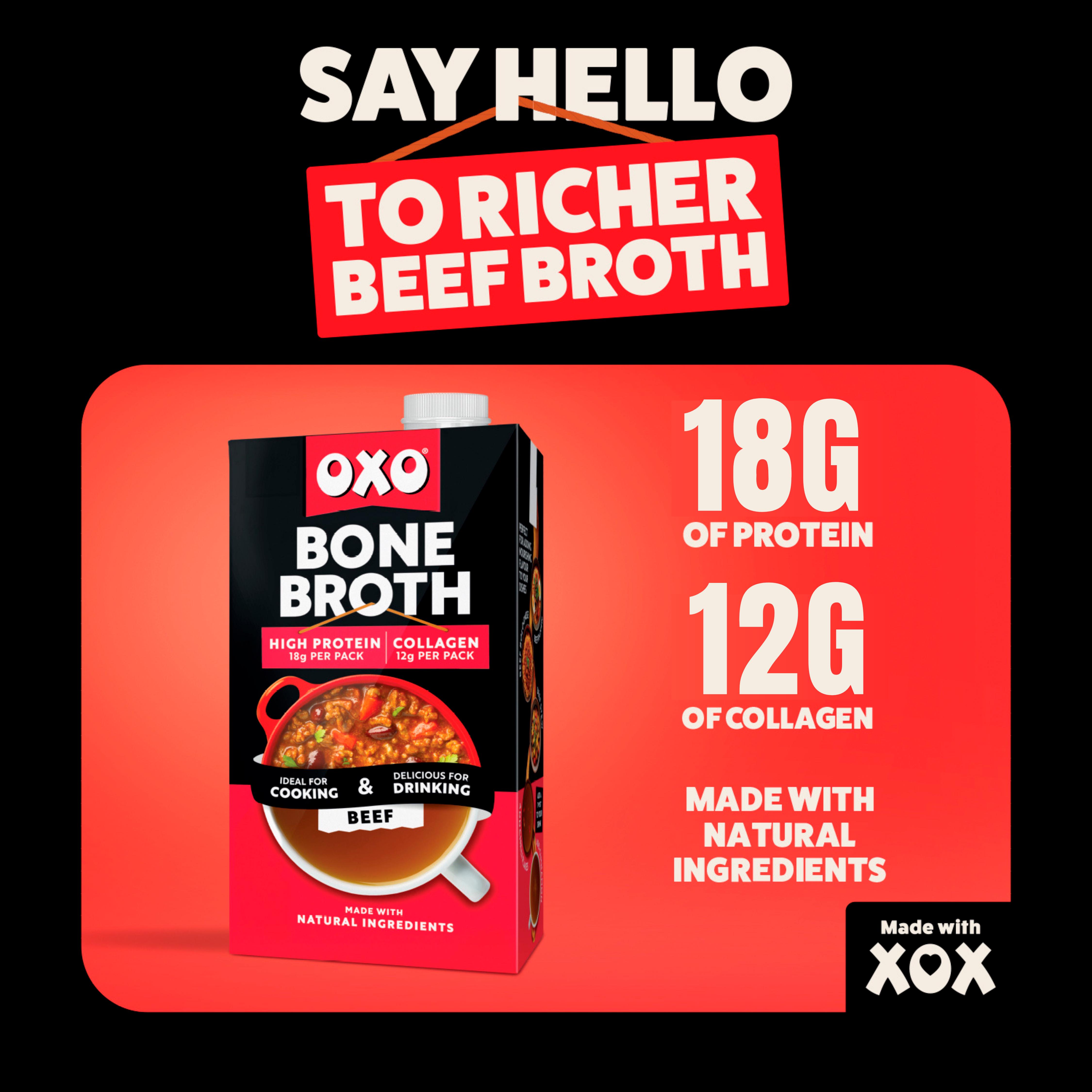 Oxo Nourishing Bone Broth Beef 500ml thumbnail 2