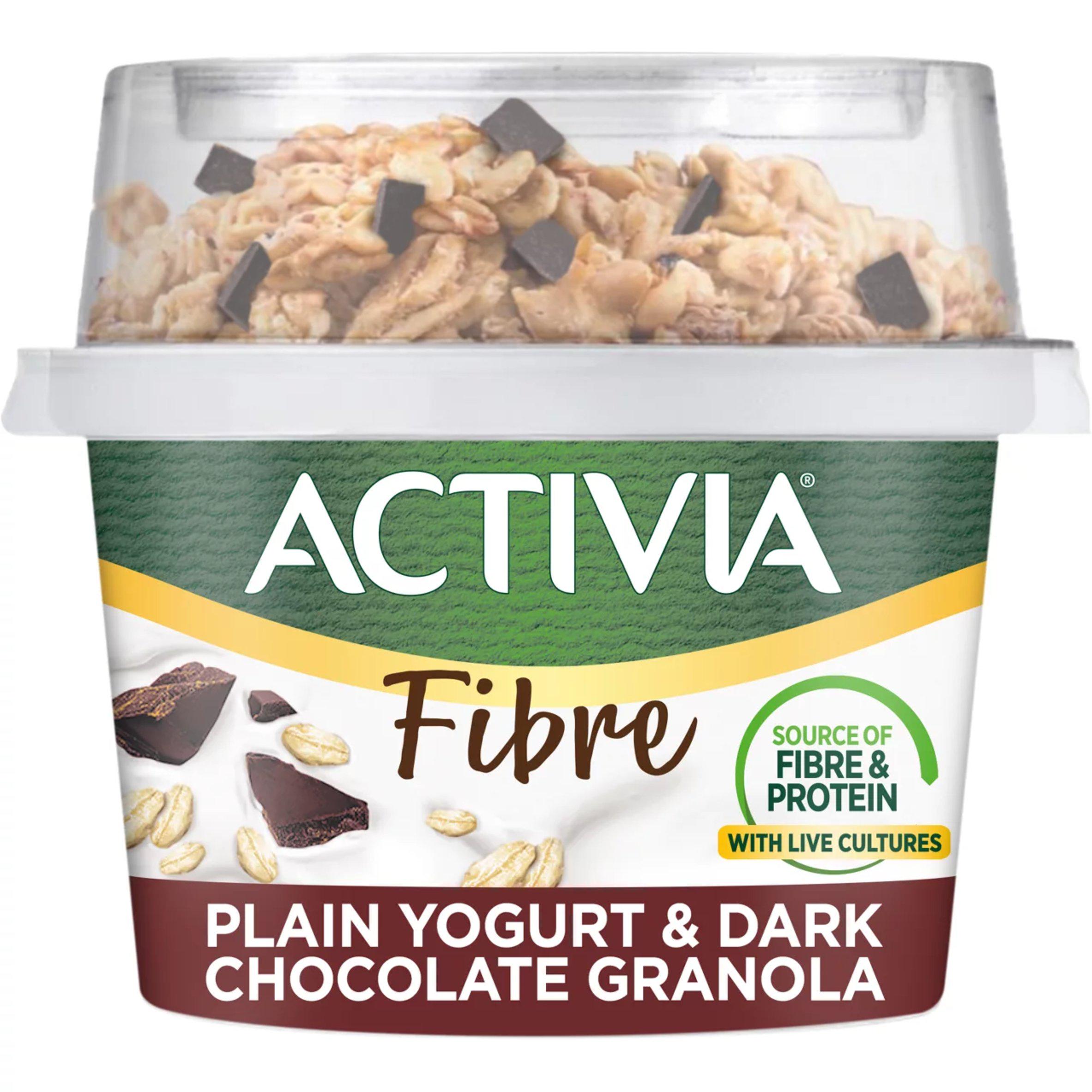 Activia Fibre Natural Yoghurt & Dark Chocolate Granola Breakfast Pot with Spoon 165g