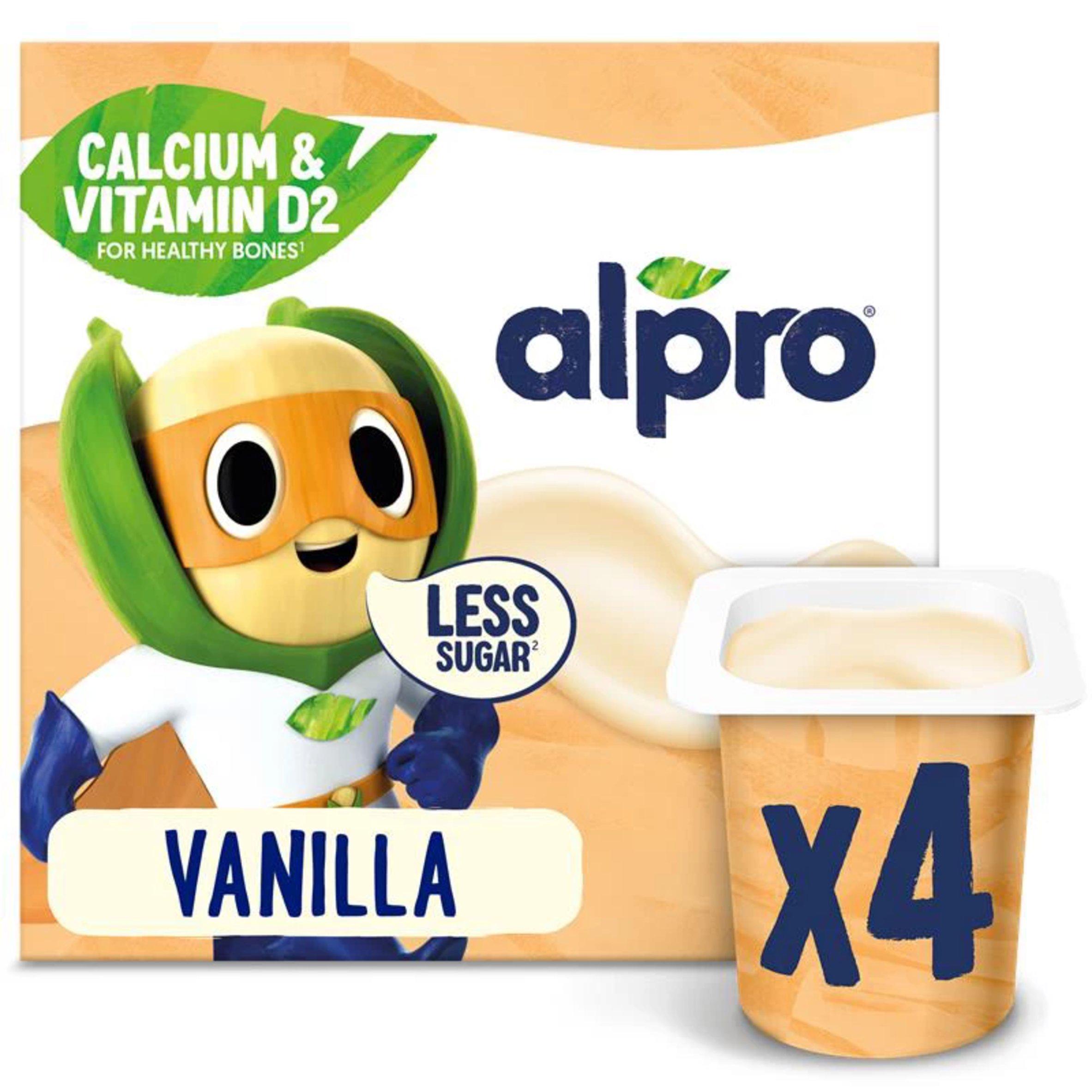 Alpro Kids Vanilla Soya Dairy Free Yoghurt Alternatives 4x115g