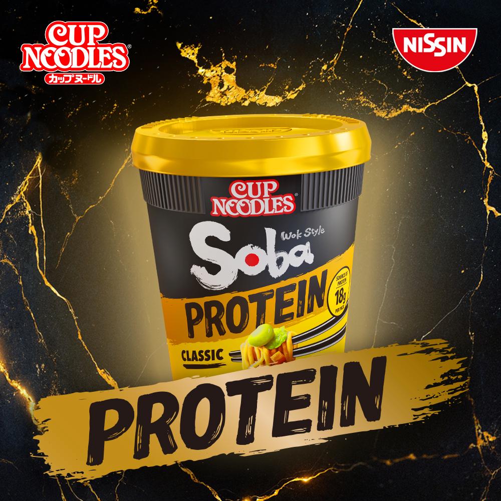 Nissin Soba Protein Classic Instant Wok Style Noodles Pot 92g thumbnail 2