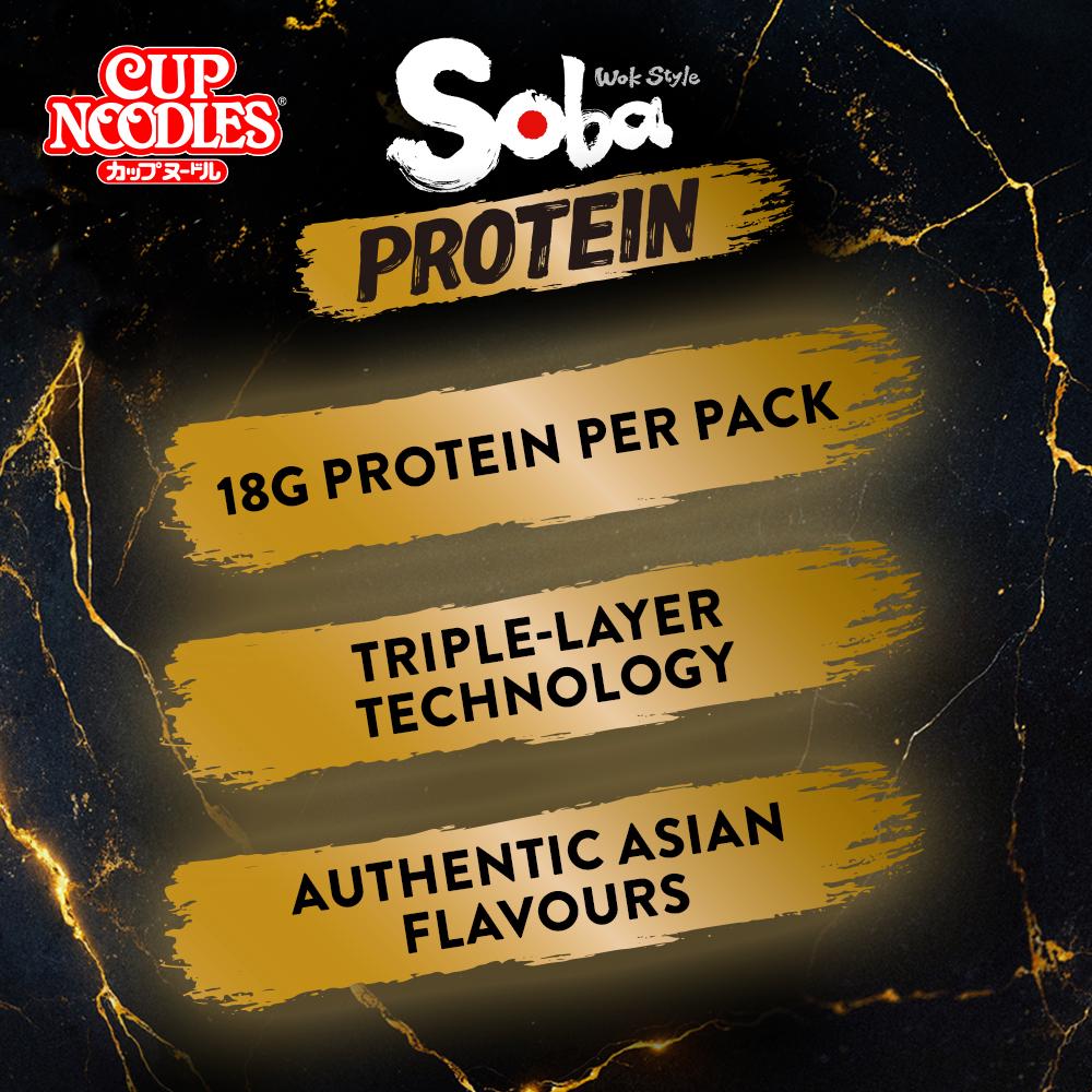 Nissin Soba Protein Classic Instant Wok Style Noodles Pot 92g thumbnail 4