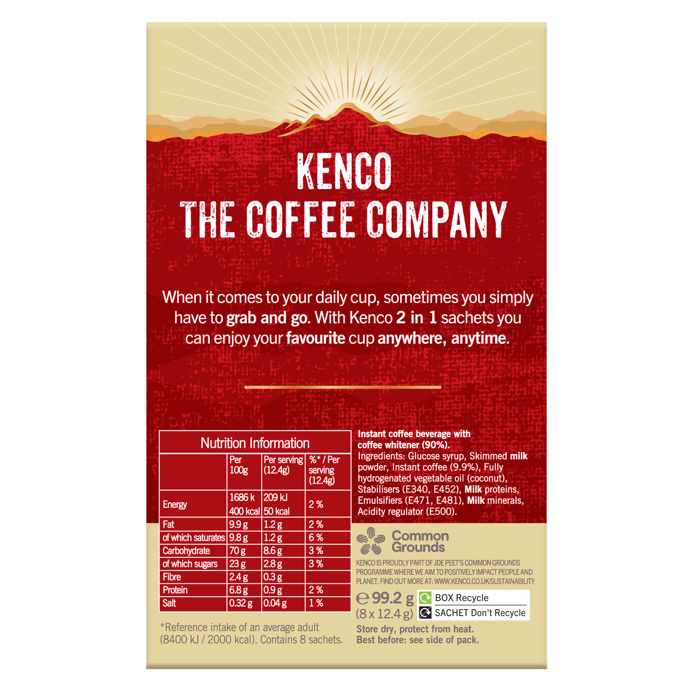 Kenco 2 In 1 Smooth White Instant Coffee Sachets x8 thumbnail 2