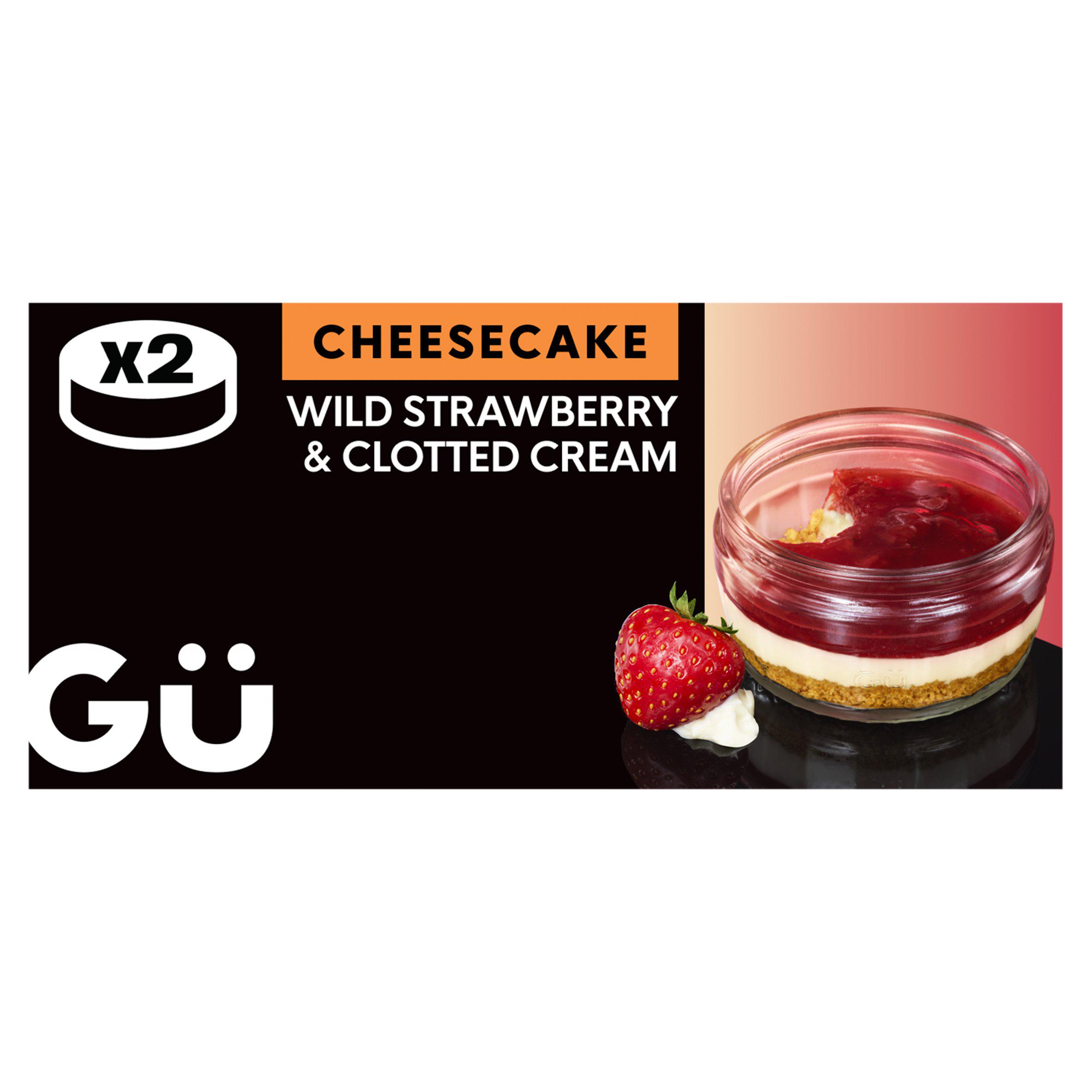 Gü Wild Strawberry & Clotted Cream Cheesecake 2 x 82g