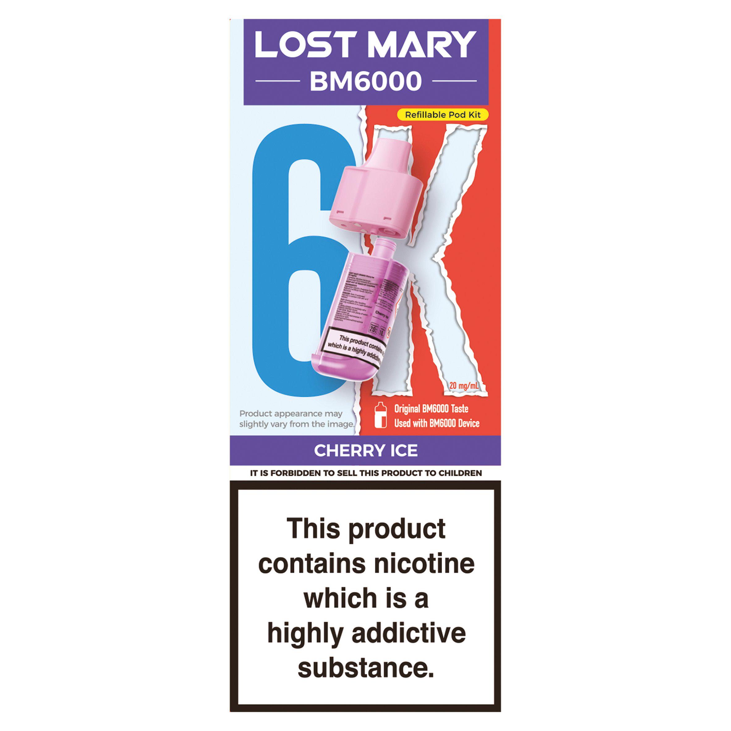 LOST MARY BM6000 Refillable Pod Cherry Ice 20mg/ml